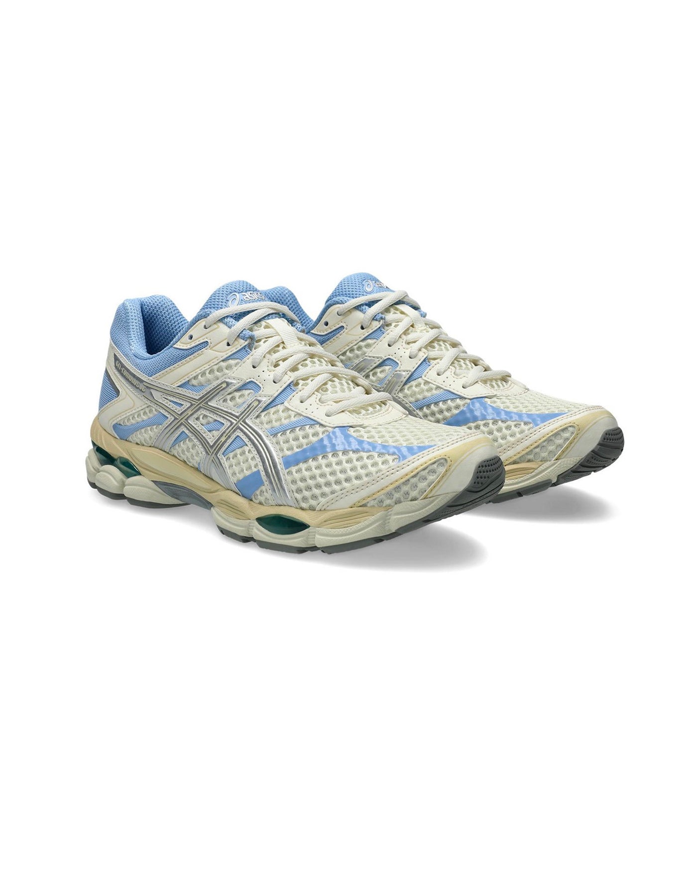 Sneakers Asics Gel Cumulus 16 coloris ivoire et bleu ciel face