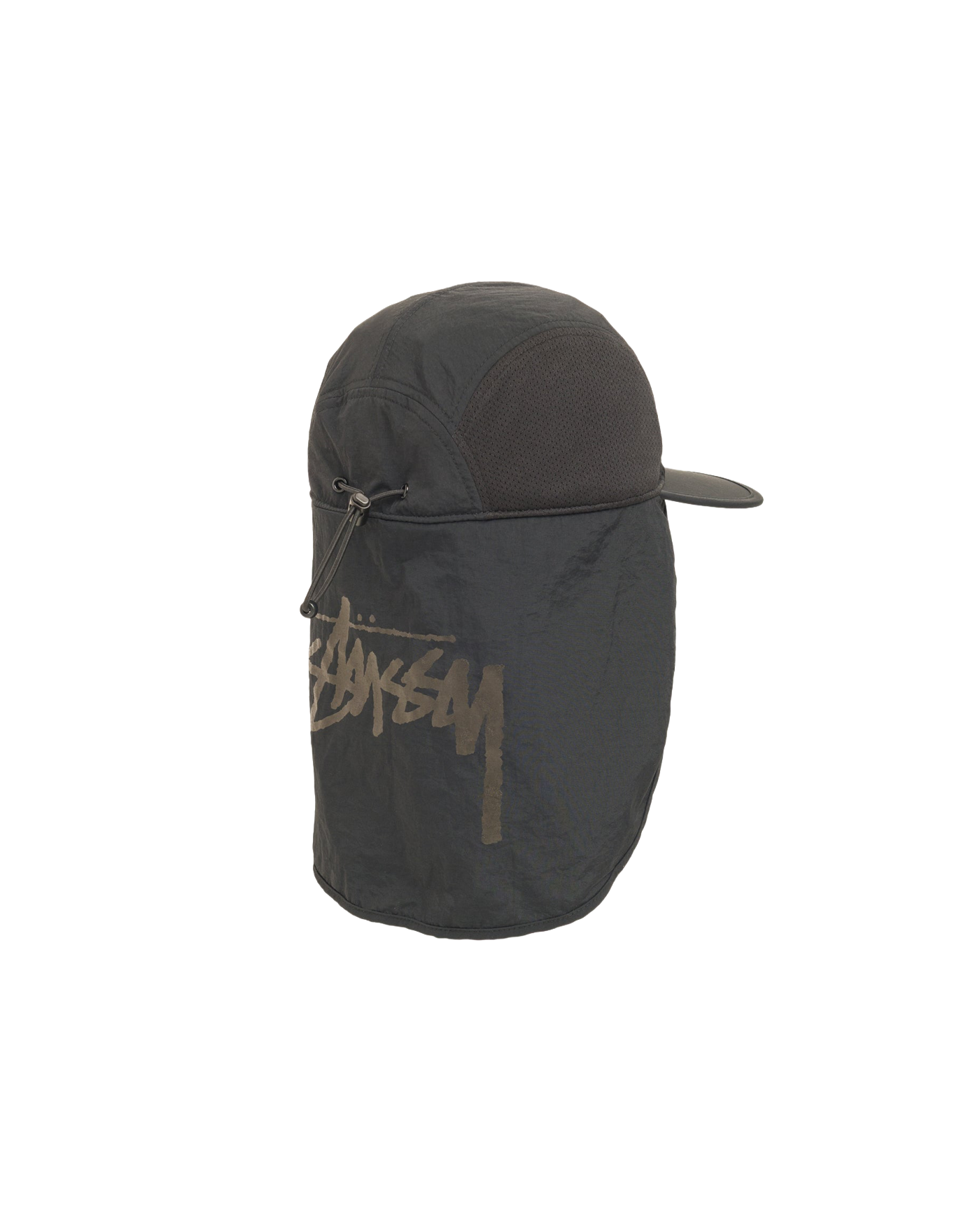 Casquette Stüssy Foldable Shade noire avec logo profil gauche