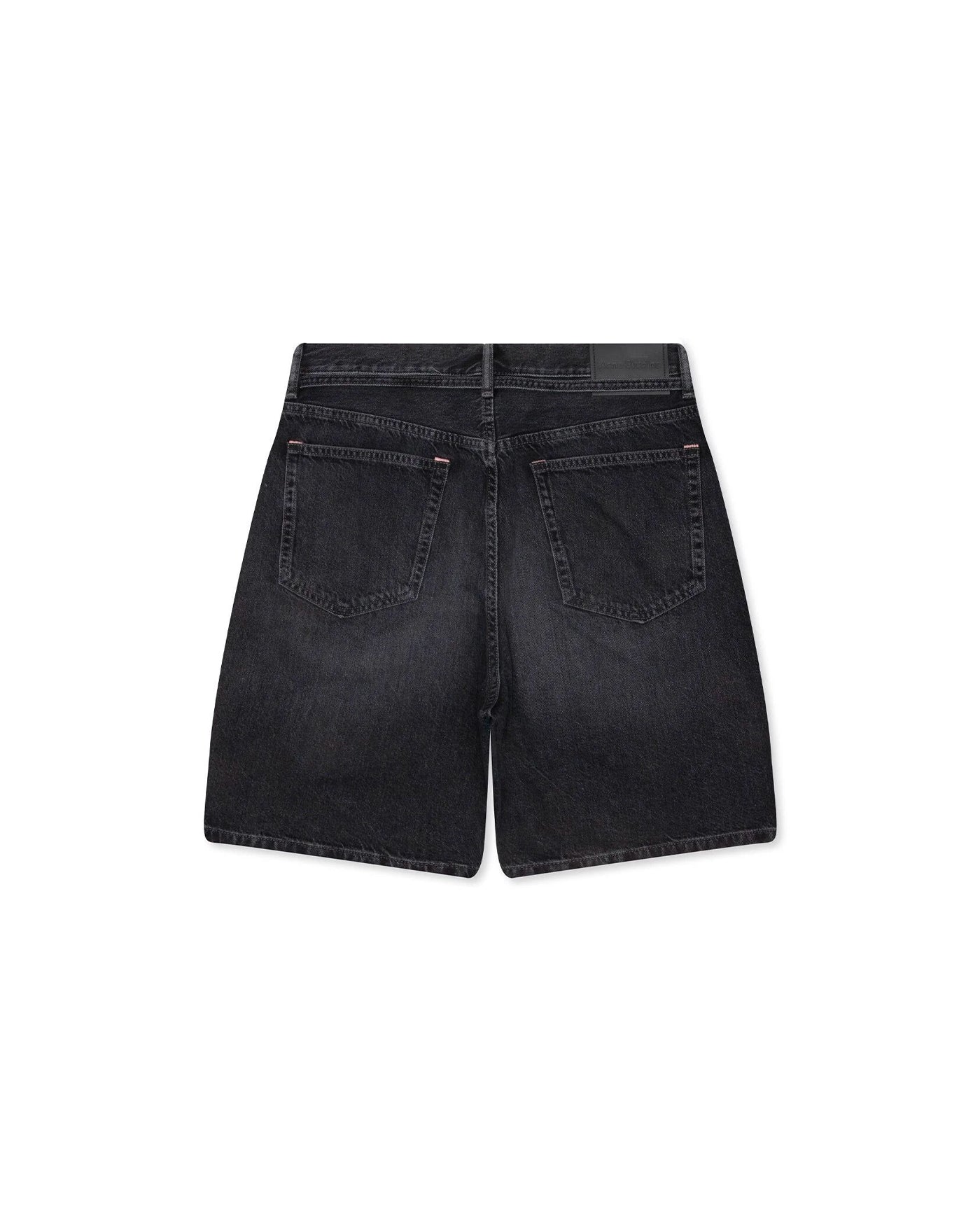 Short en denim Acne Studios noir délavé coupe loose 5 poches dos