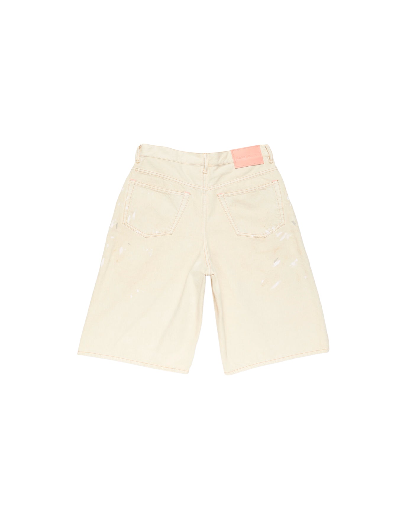Short denim Acne Studios crème éclaboussures de peinture dos