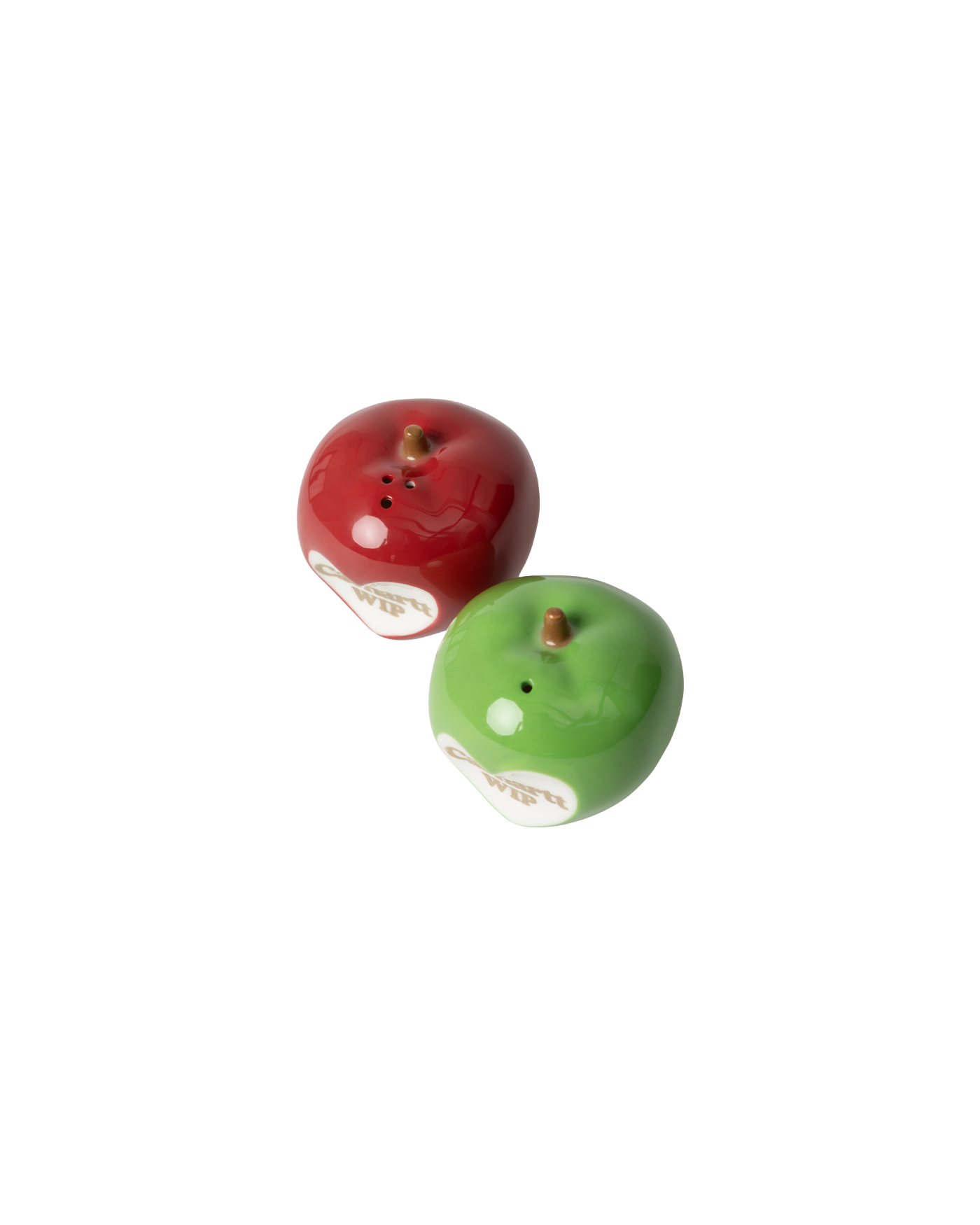 Salière poivrière céramique Carhartt WIP rouge et vert pomme profil droit