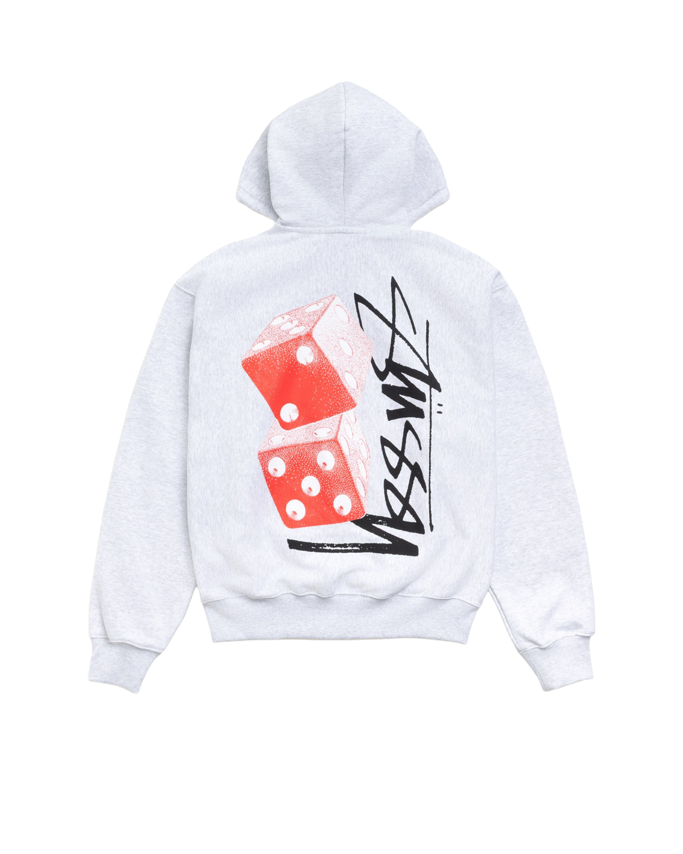 Sweat zippé à capuche Stüssy Tall Dice gris chiné imprimé dos