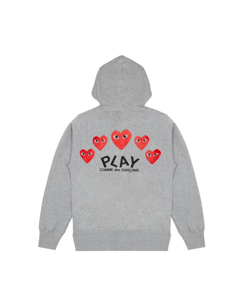 SWEAT ZIP CDG PRINT BACK TOP GREY