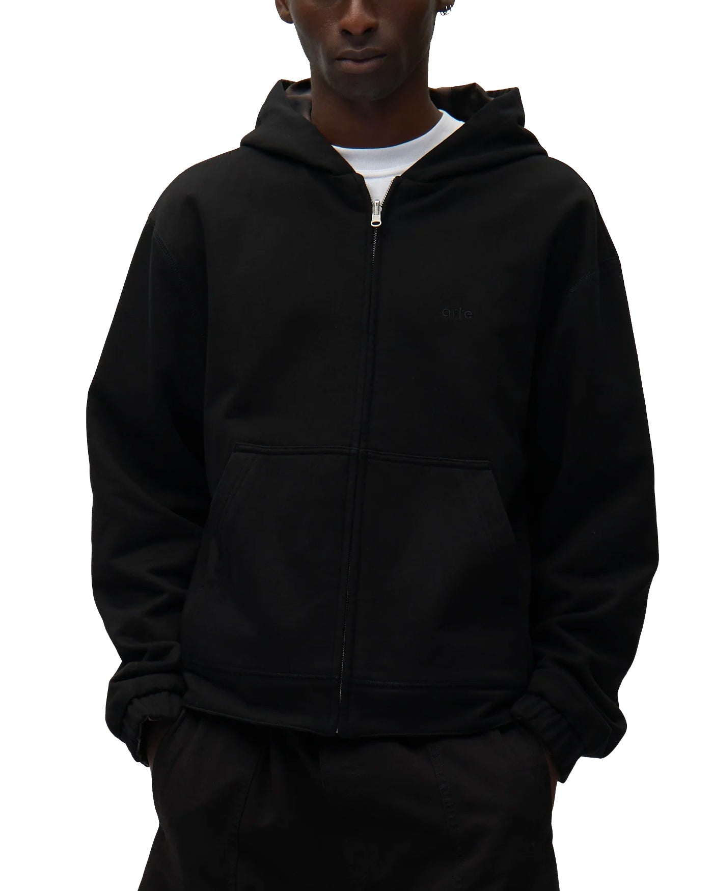 Veste réversible zippée Arte Antwerp noire à capuche, vue face