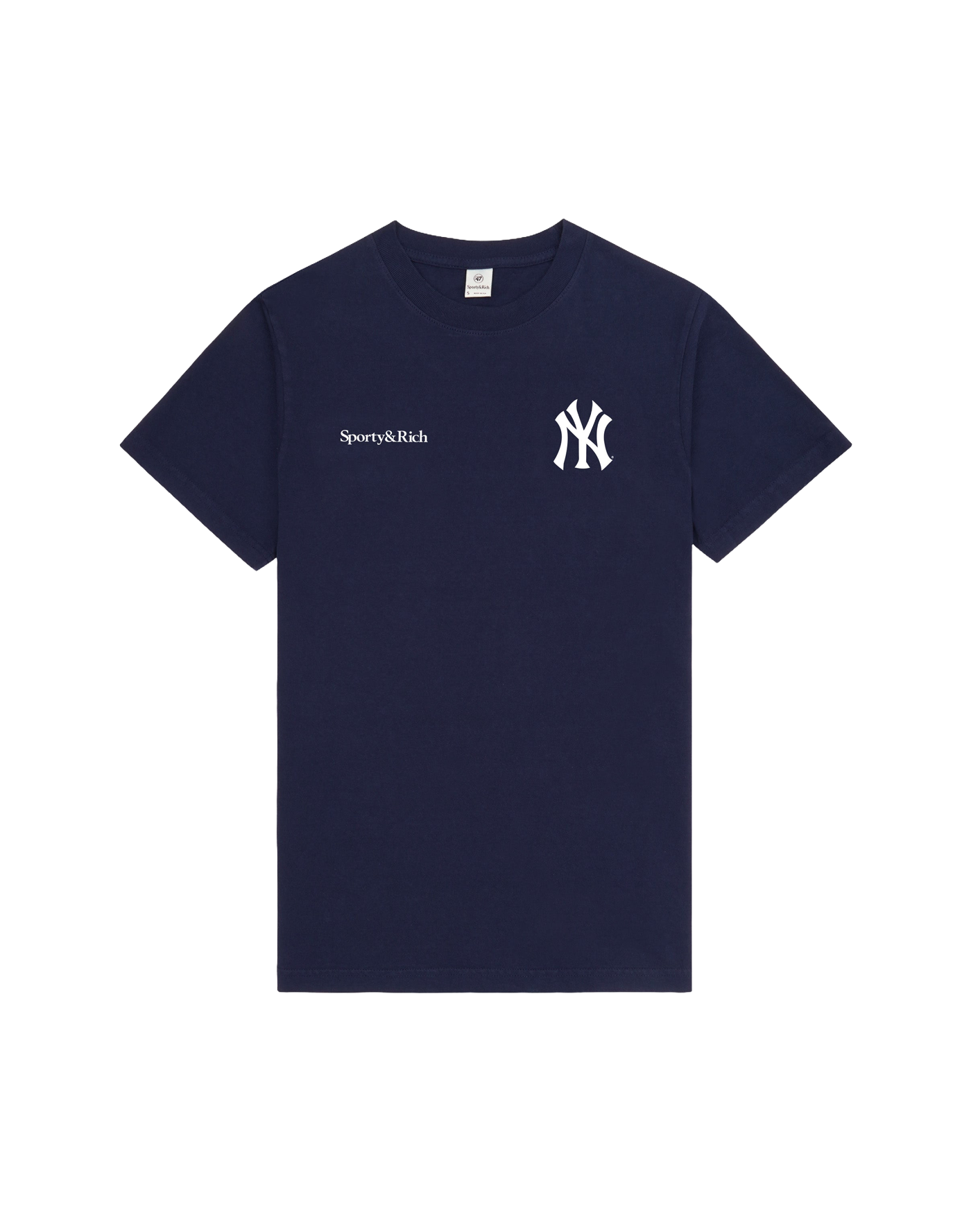 T-shirt Sporty & Rich x Yankees manches courtes bleu marine logo NY face