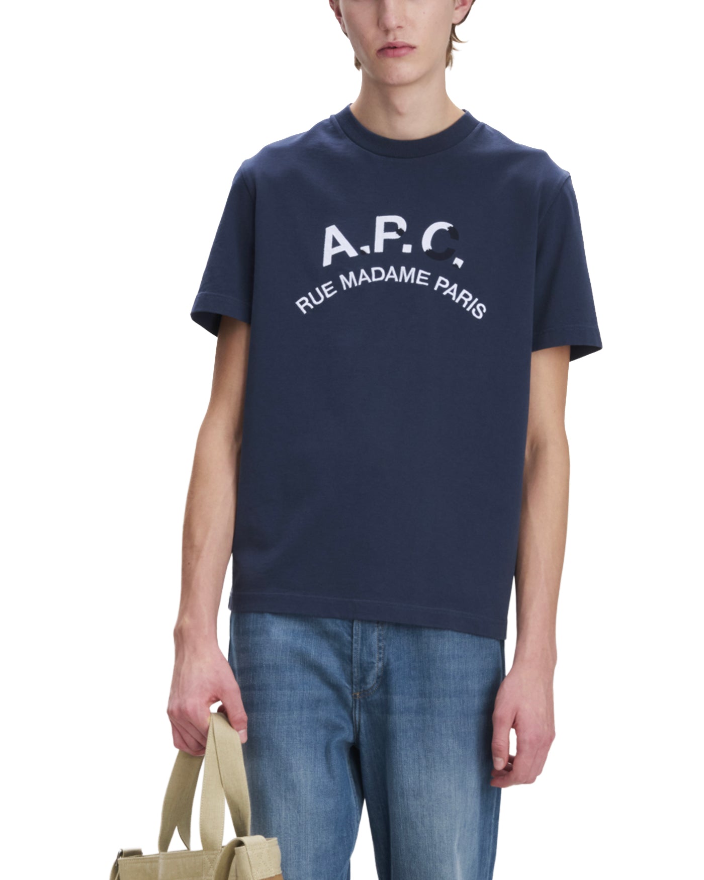 T-shirt A.P.C. Vintage marine logo Rue Madame Paris vue face