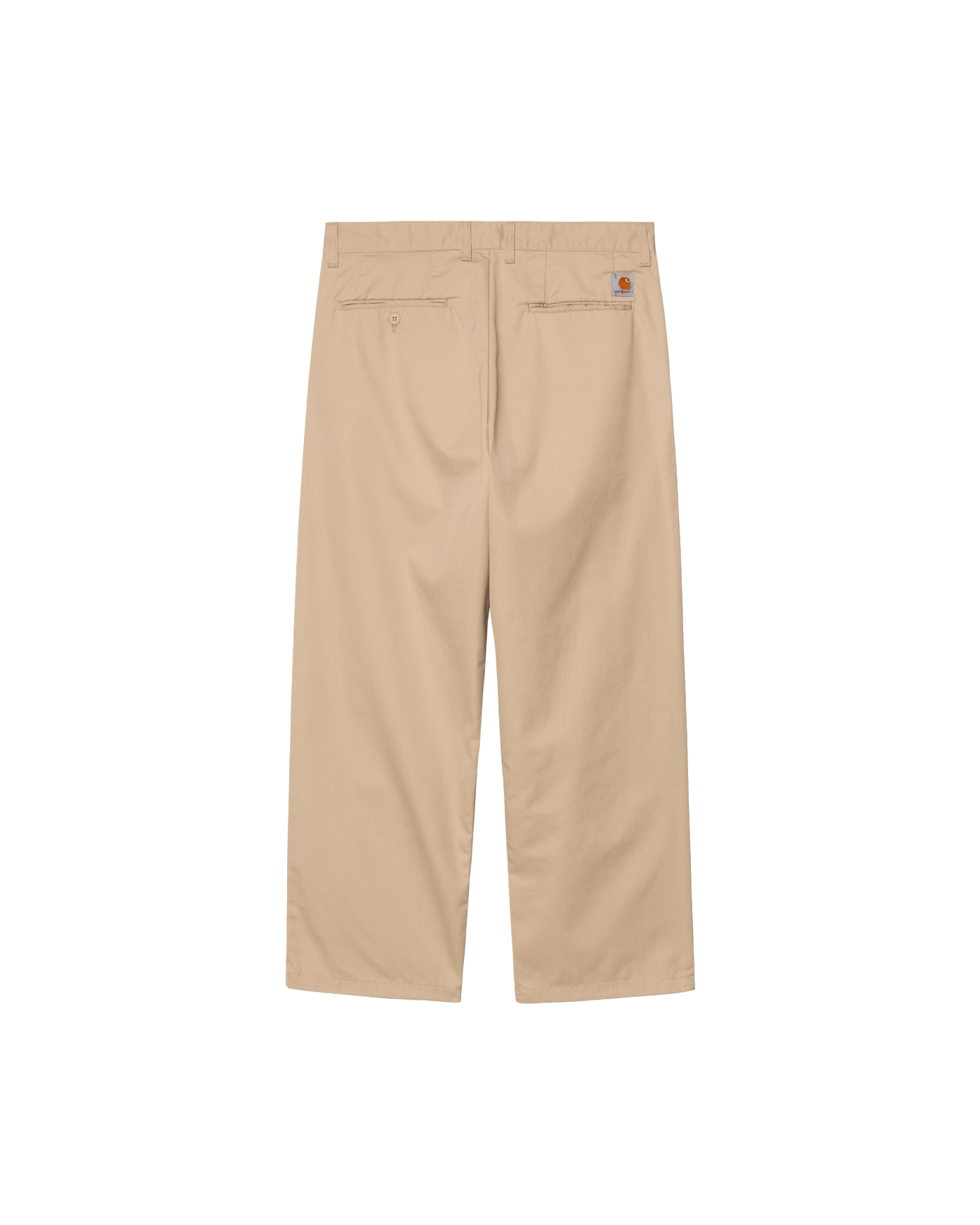 Pantalon Carhartt WIP Evan beige rincé coupe ample à plis, vue dos