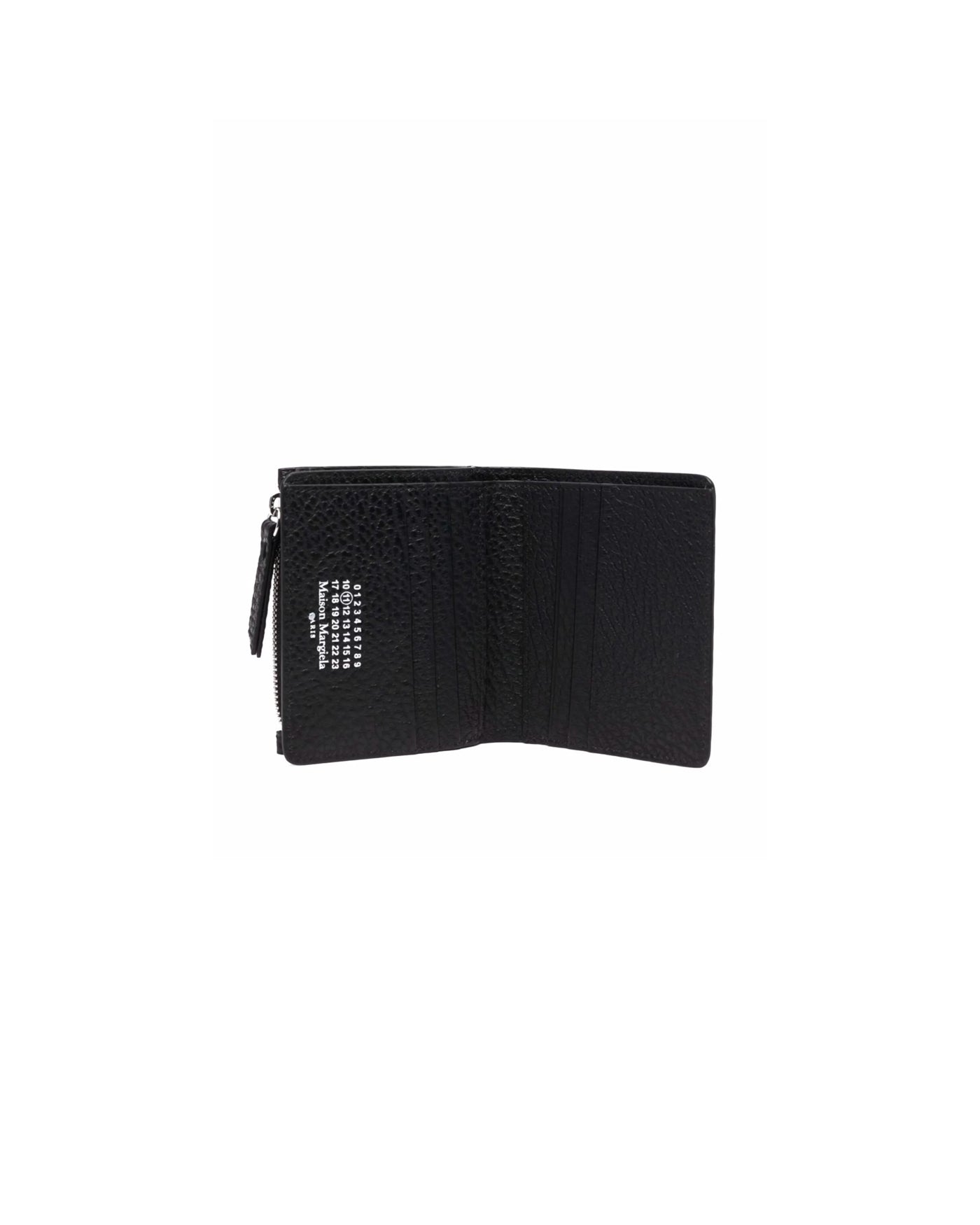 Portefeuille Maison Margiela noir cuir grainé ouvert intérieur