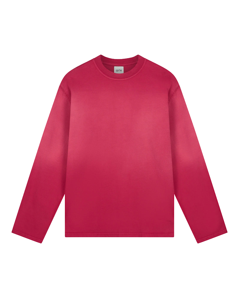 STENCIL SUNFADE LONGSLEEVE BORDEAUX