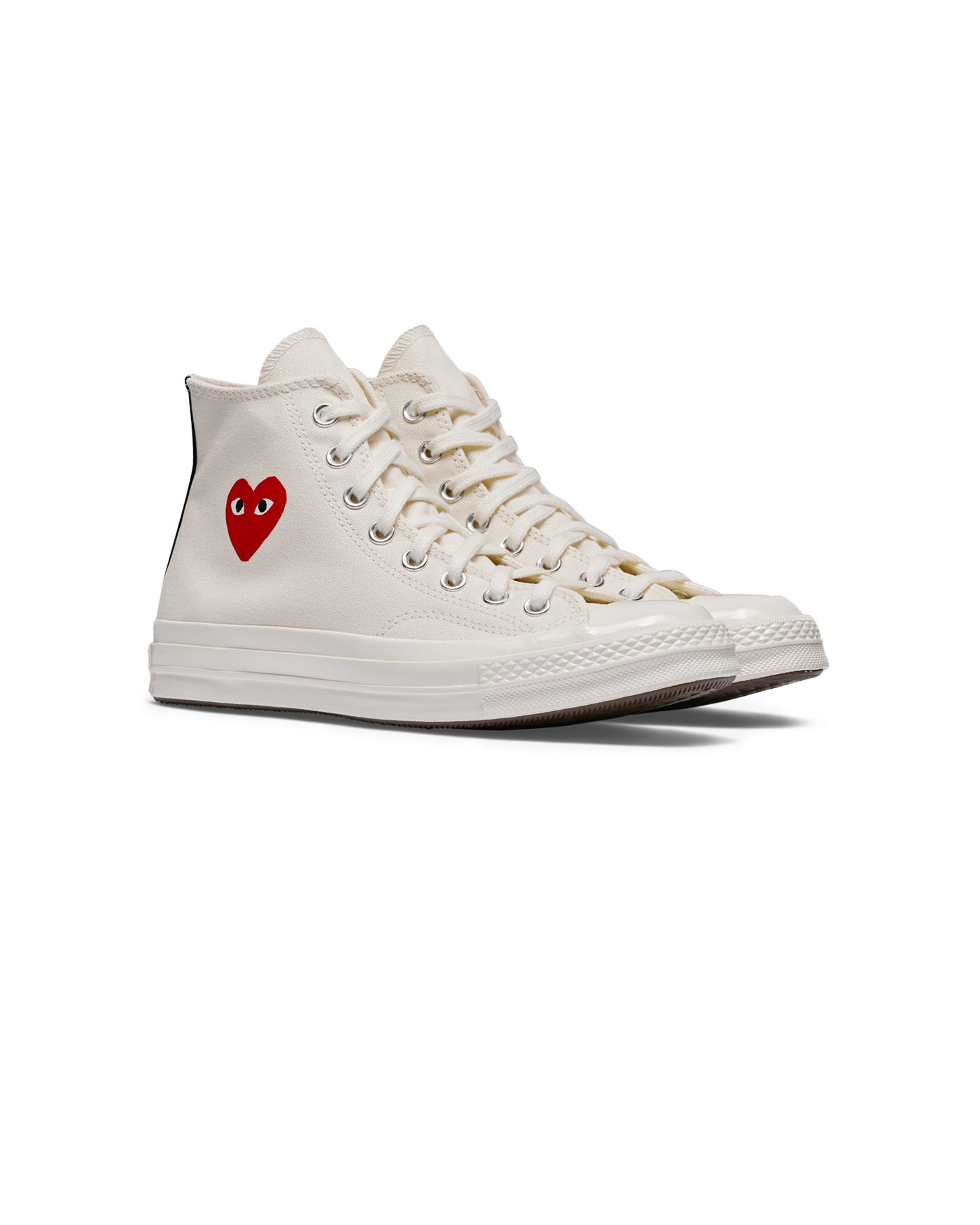 Sneakers Comme Des Garçons Play CT70 blanches coeur rouge hi-top face