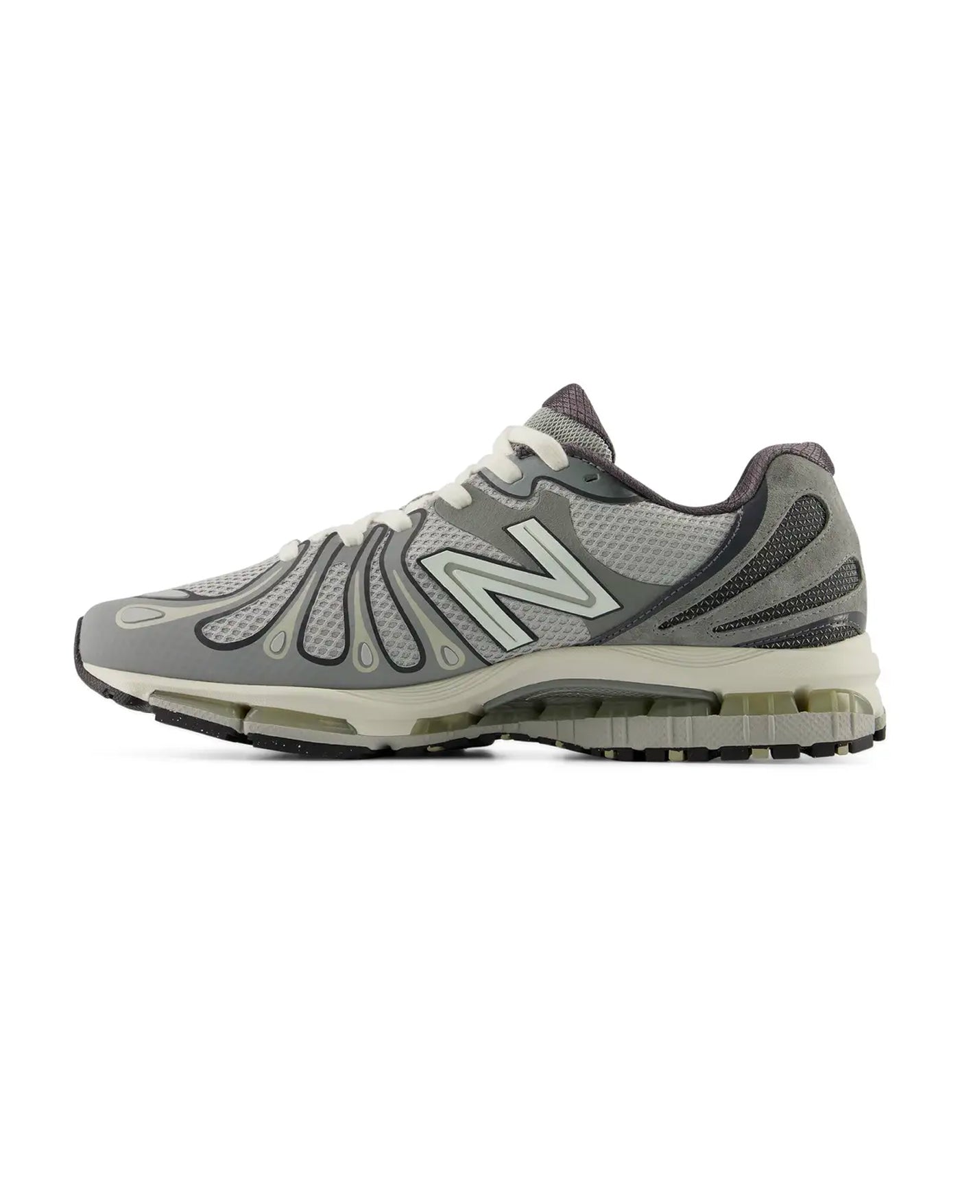 Sneakers New Balance 1890 gris ardoise et blanc cassé profil droit