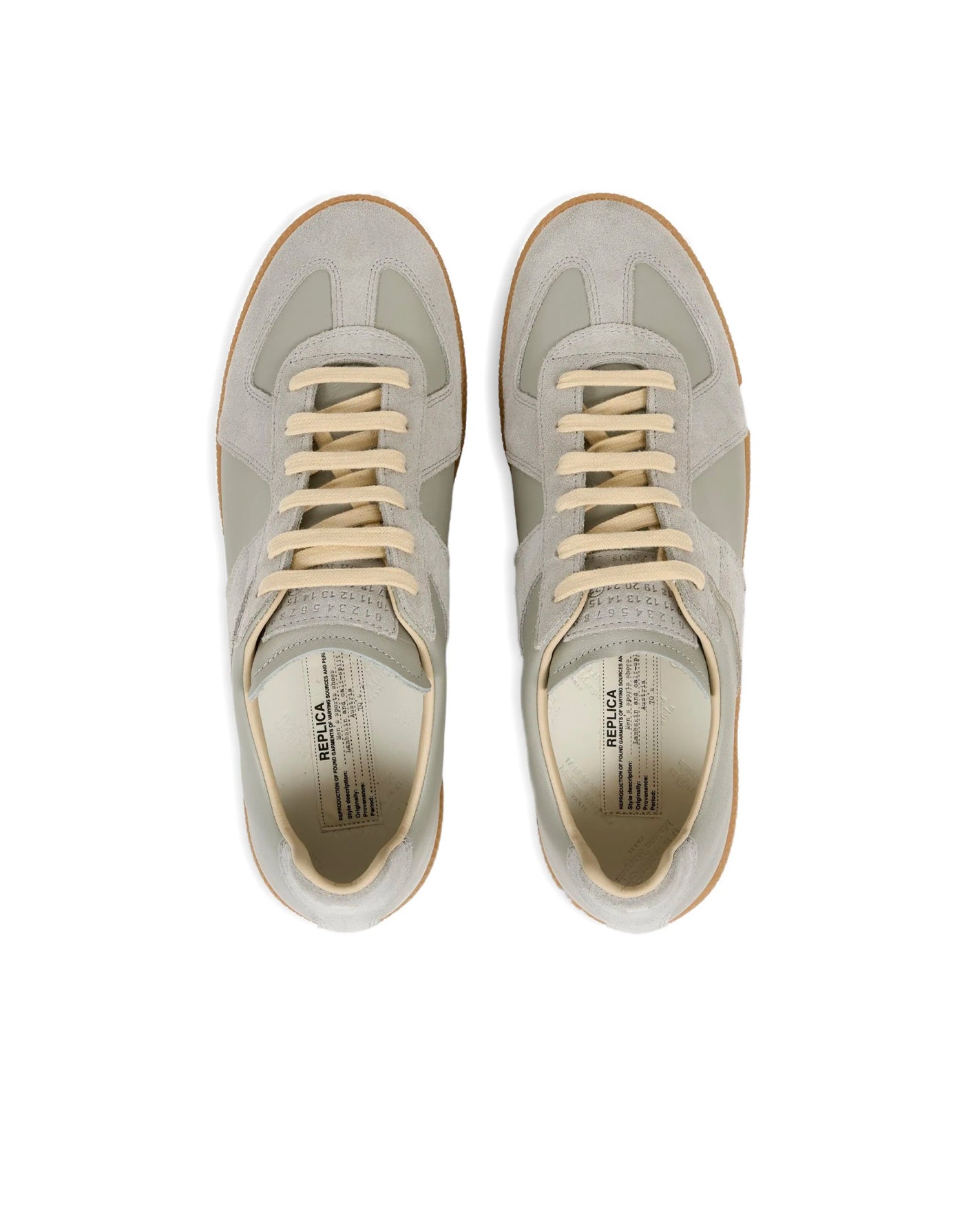Sneakers Maison Margiela Replica gris clair vue dessus paire