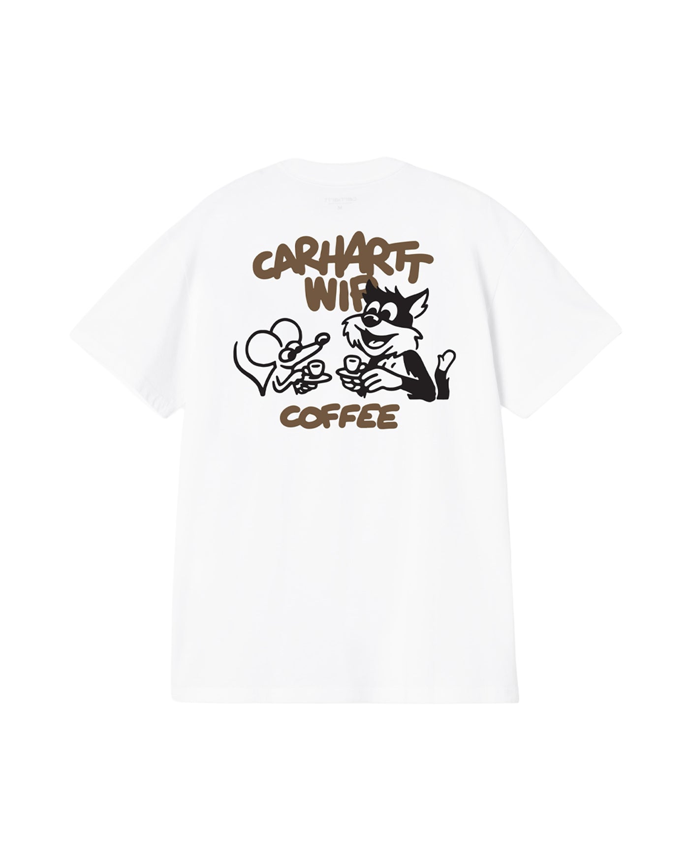 T-shirt Carhartt WIP Coffee Break blanc imprimé dessin animé dos