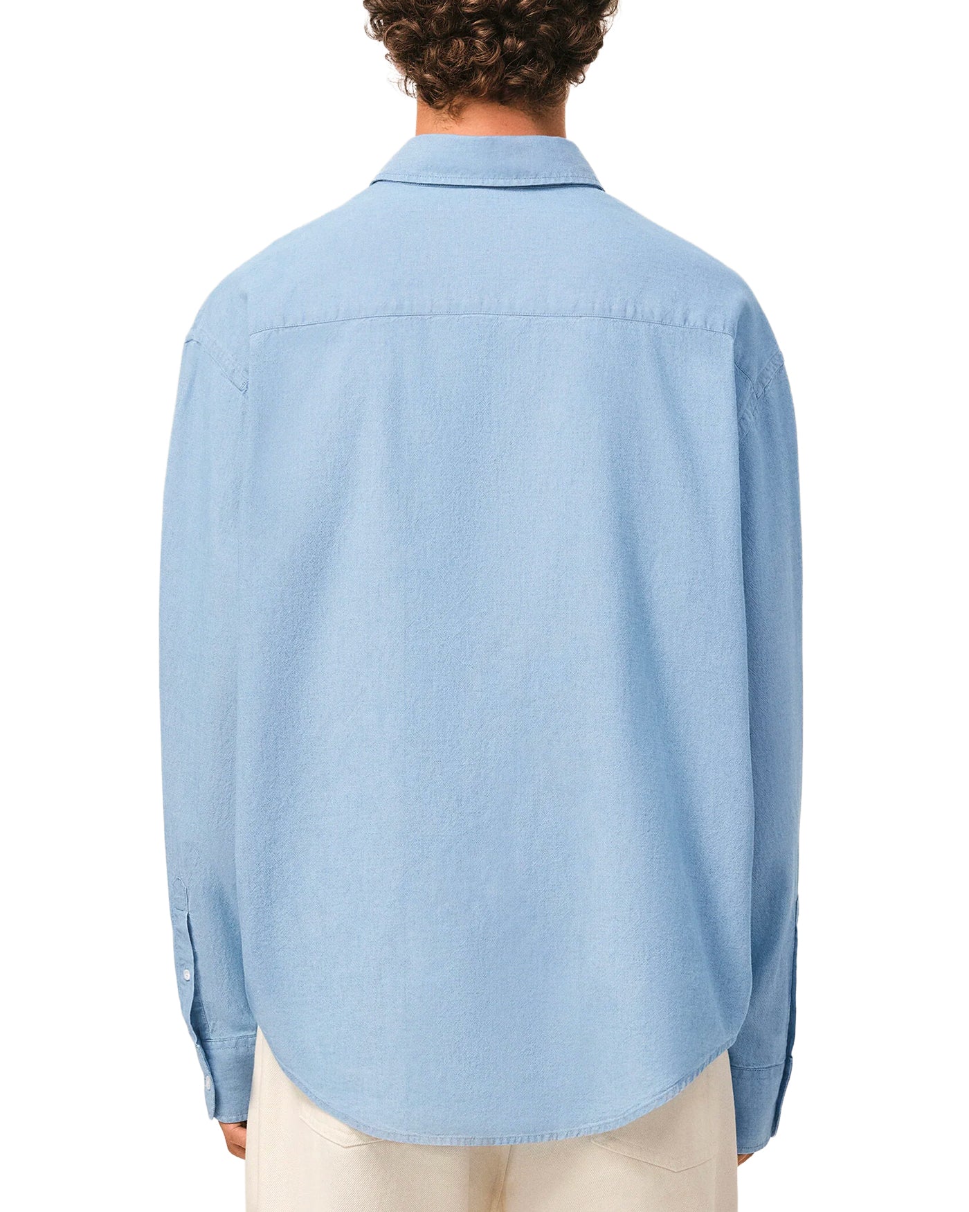 Chemise Ami Paris bleu ciel boxy col classique manches longues dos