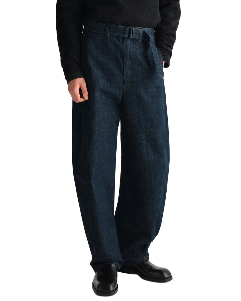 TWISTED BELTED PANTS DENIM INDIGO