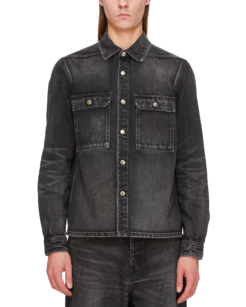 DENIM SHIRT CROPPED 2299 WASHED BLACK