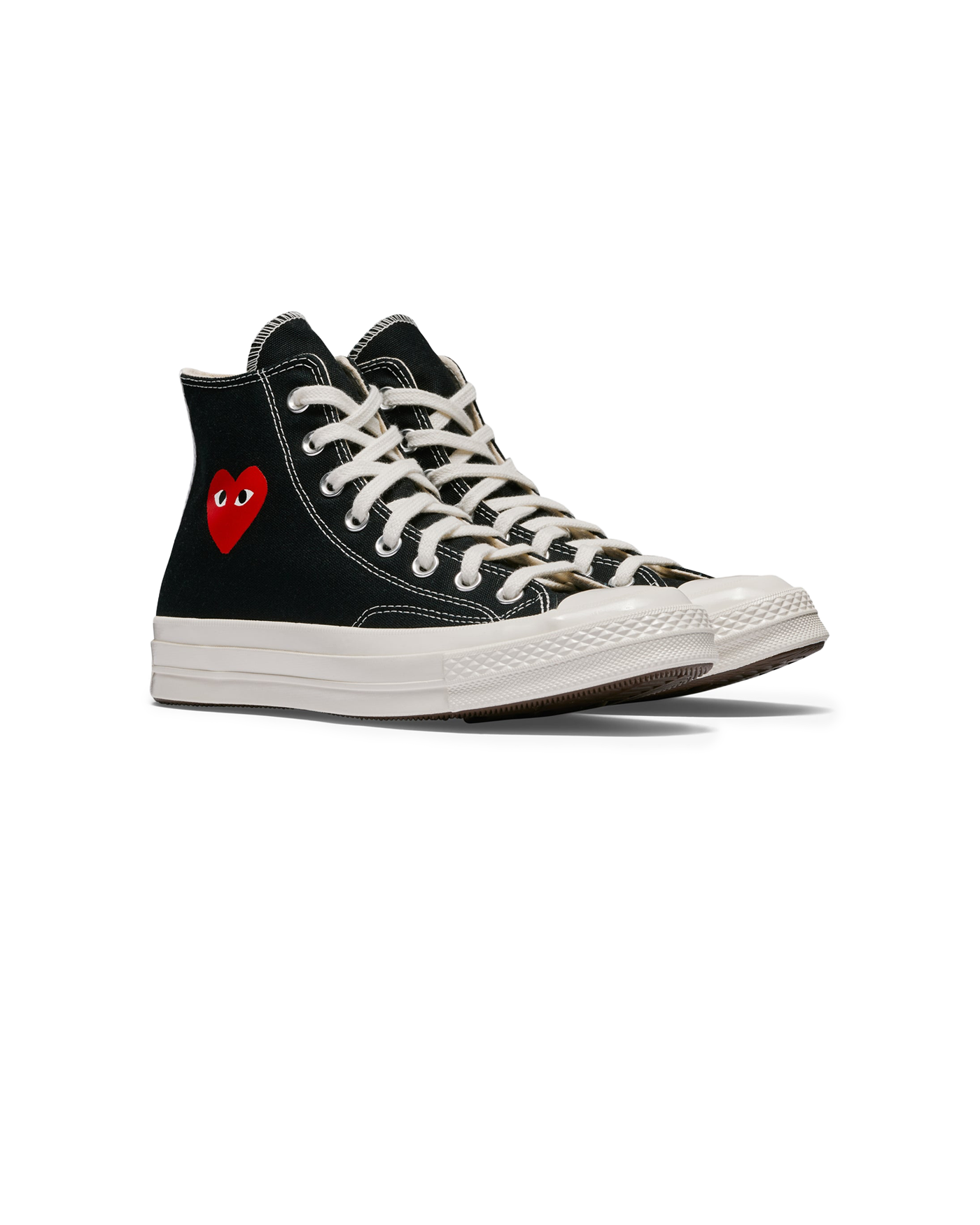 Sneakers Comme Des Garçons Play CT70 noires coeur rouge hi-top face