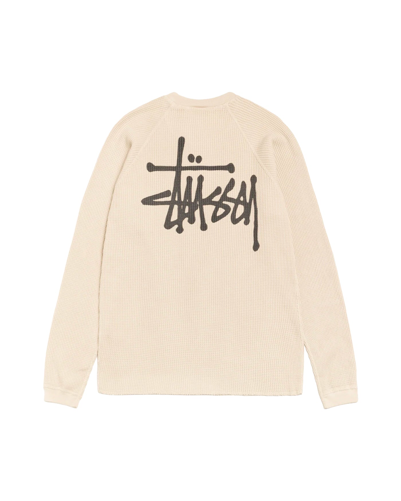 T-shirt manches longues Stüssy Thermal Raglan Basic Stock écru dos