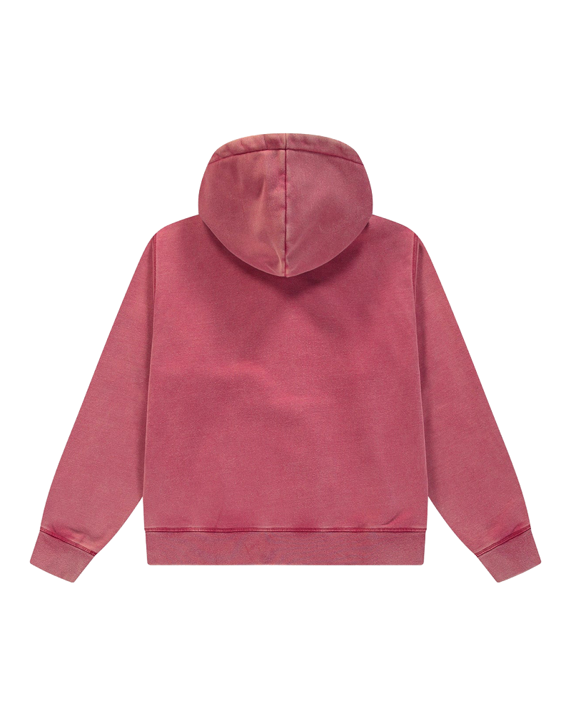 STENCIL SUNFADE ZIP HOODIE RED