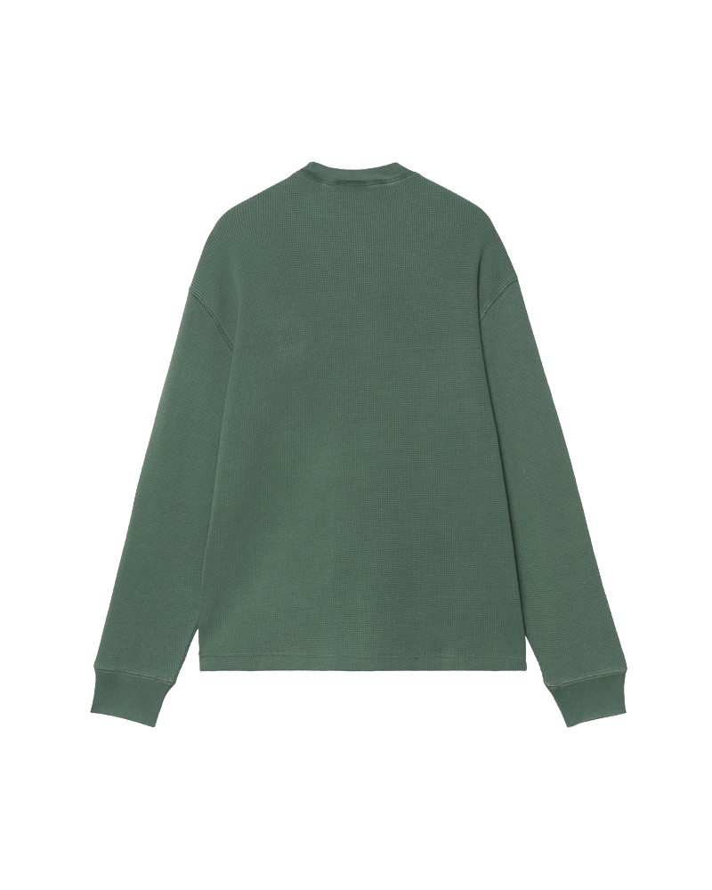 L/S VISTA WAFFLE T-SHIRT DARK SCARAB GARMENT DYED
