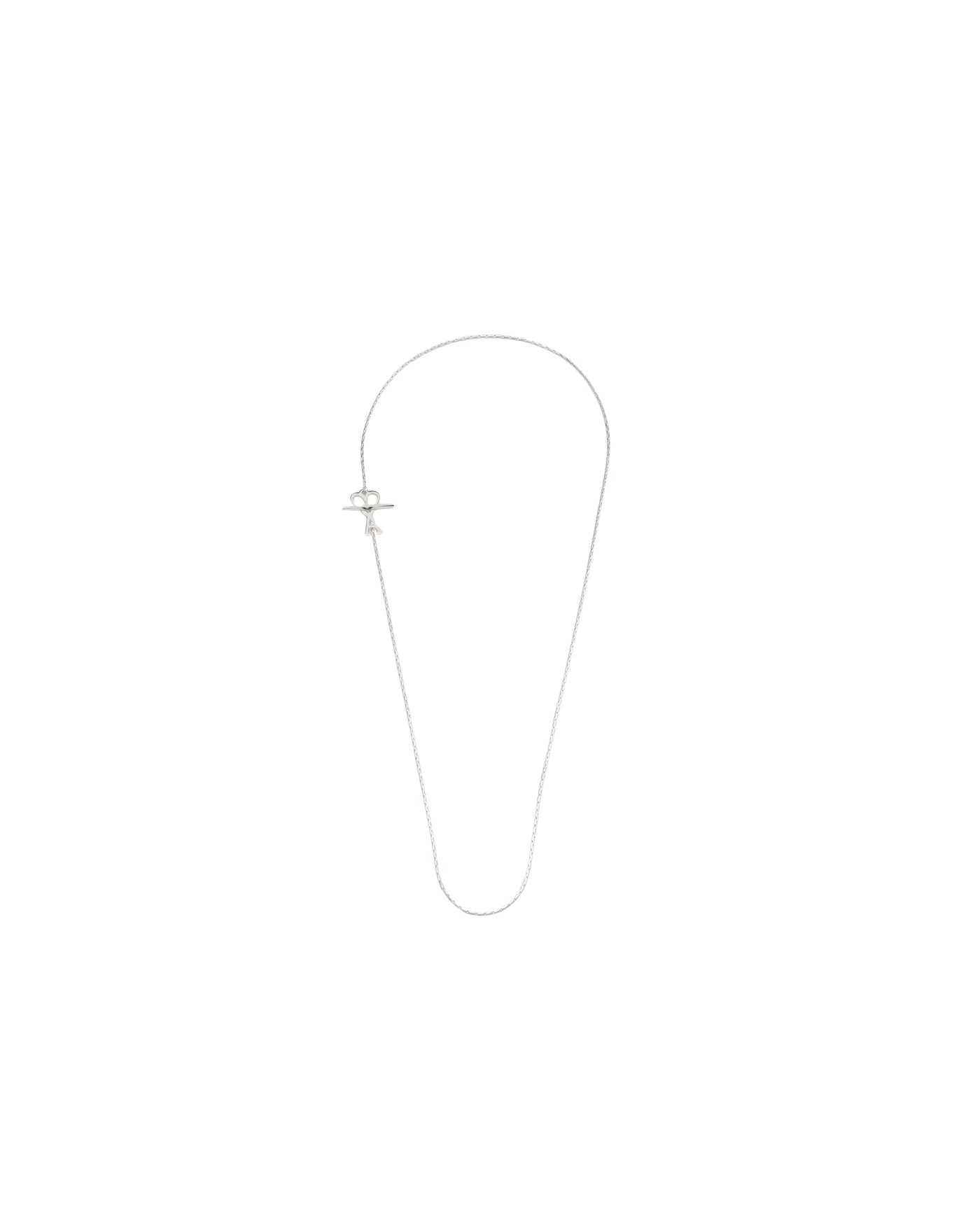 Collier chaîne Ami Paris Ami de Cœur en laiton argenté fond blanc face