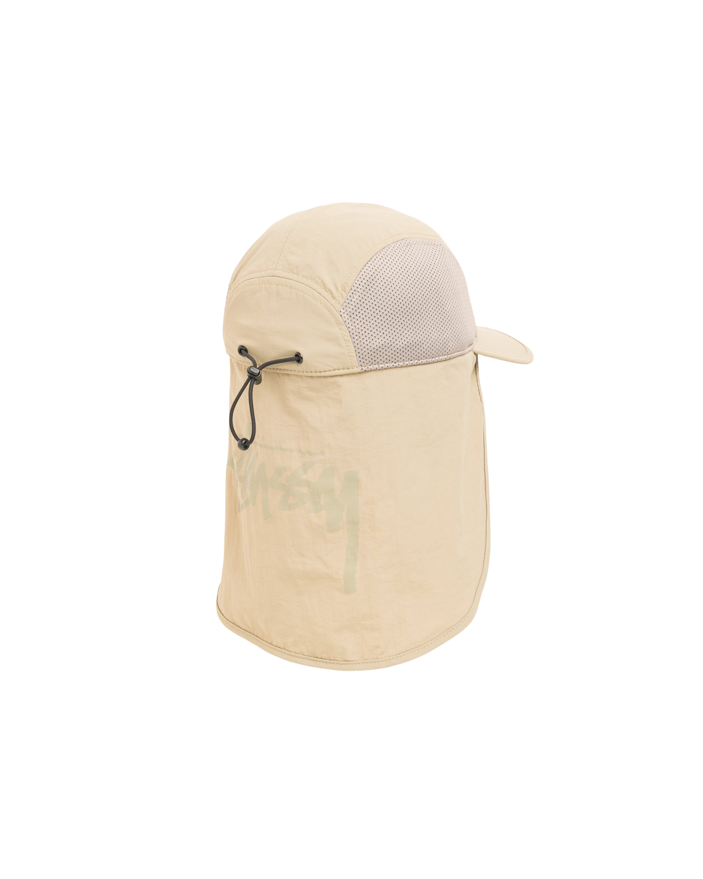 Casquette Stüssy Foldable Shade avec rabat nuque coloris sable profil droit