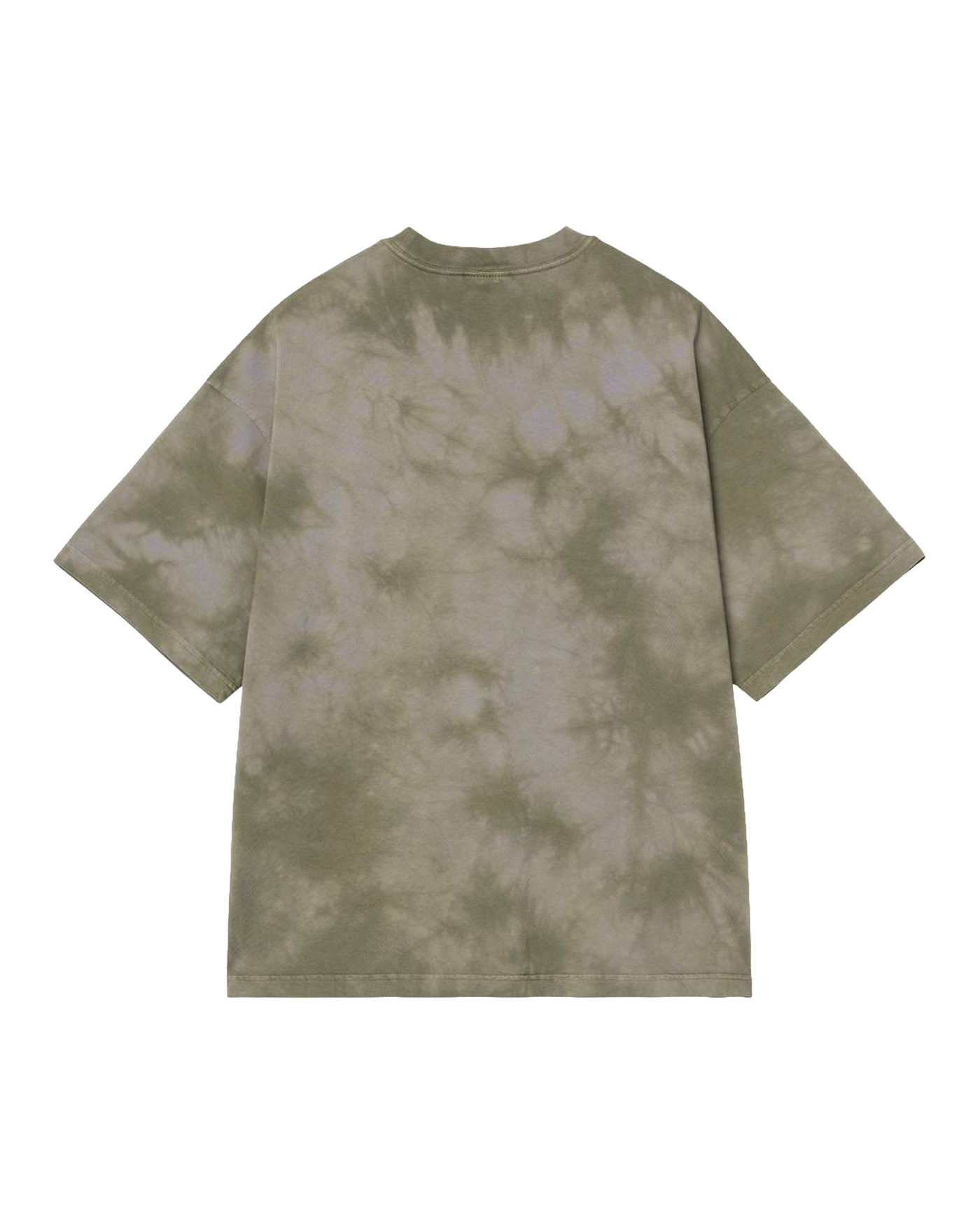 T-shirt Carhartt WIP vert kaki tie-dye uni dans le dos, vue dos
