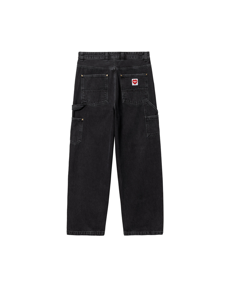 PANT NASH DOUBLE KNEE BLACK STONE WASHED
