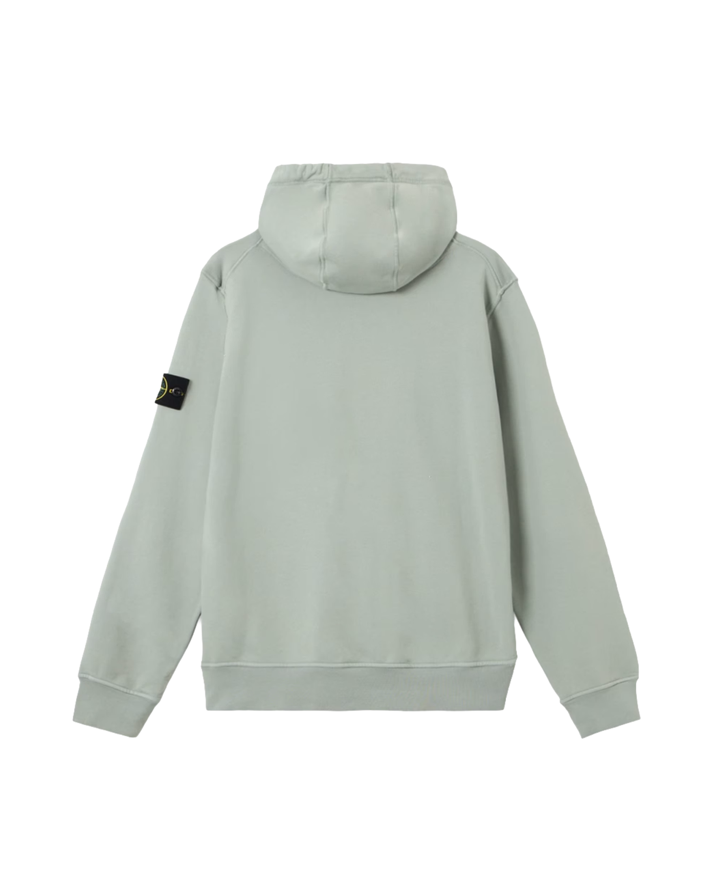Hoodie zippé Stone Island vert sauge patch bras gauche vue dos