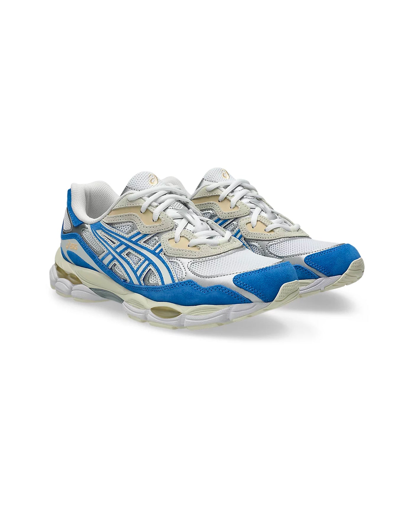 Sneakers Asics Gel-NYC White Blue Coast blanc et bleu vif face