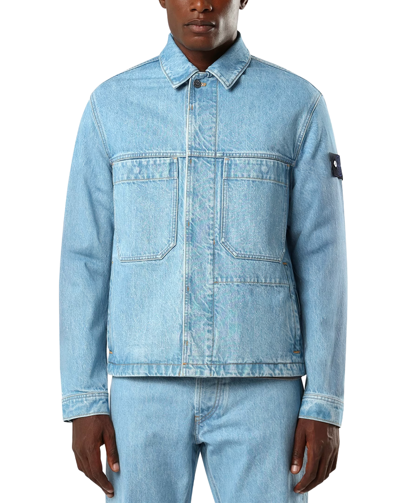 BIKER JACKET 4100006 S0J33 BLUE LIGHT WASH