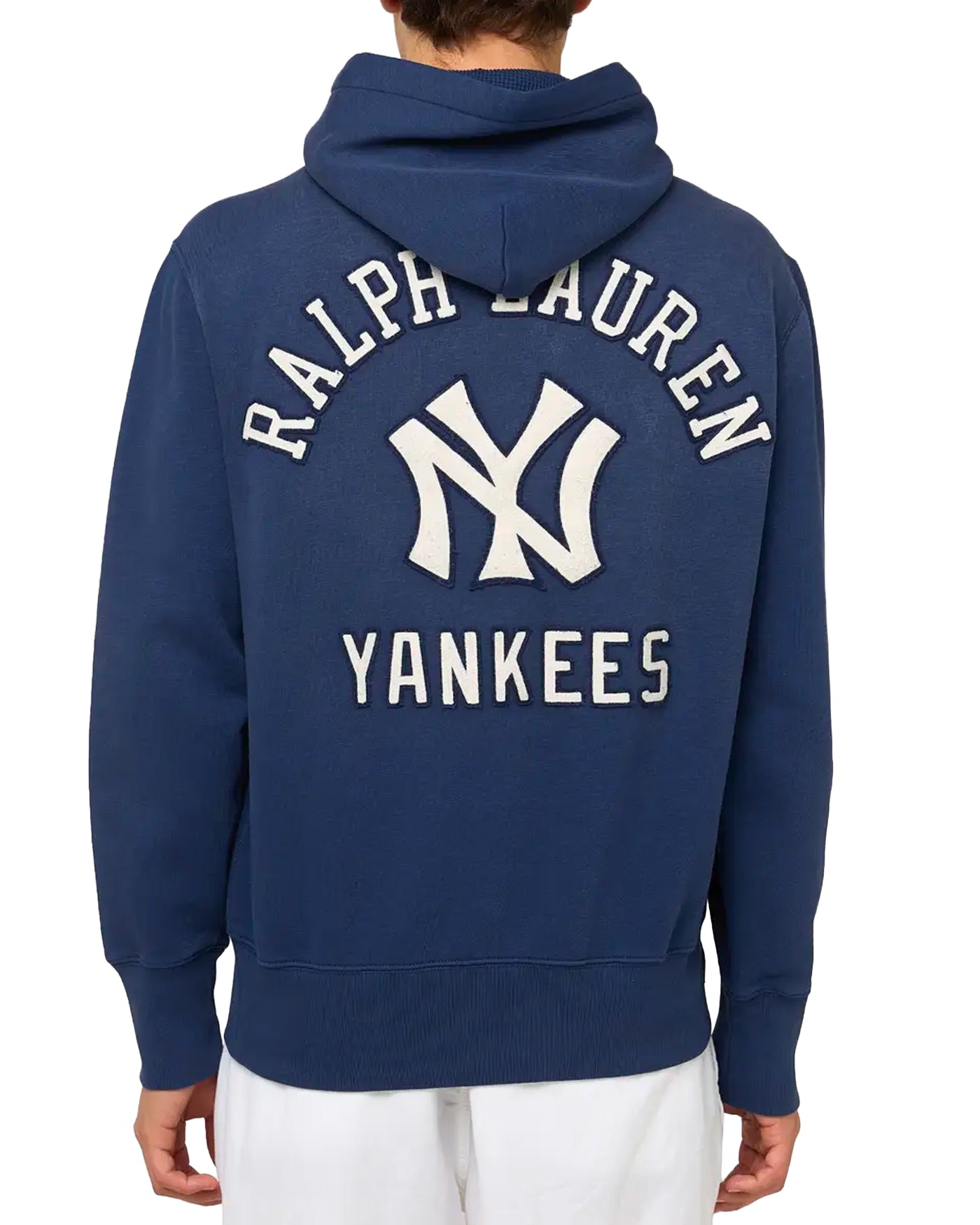 Sweat à capuche Ralph Lauren x Yankees bleu marine logo NY dos