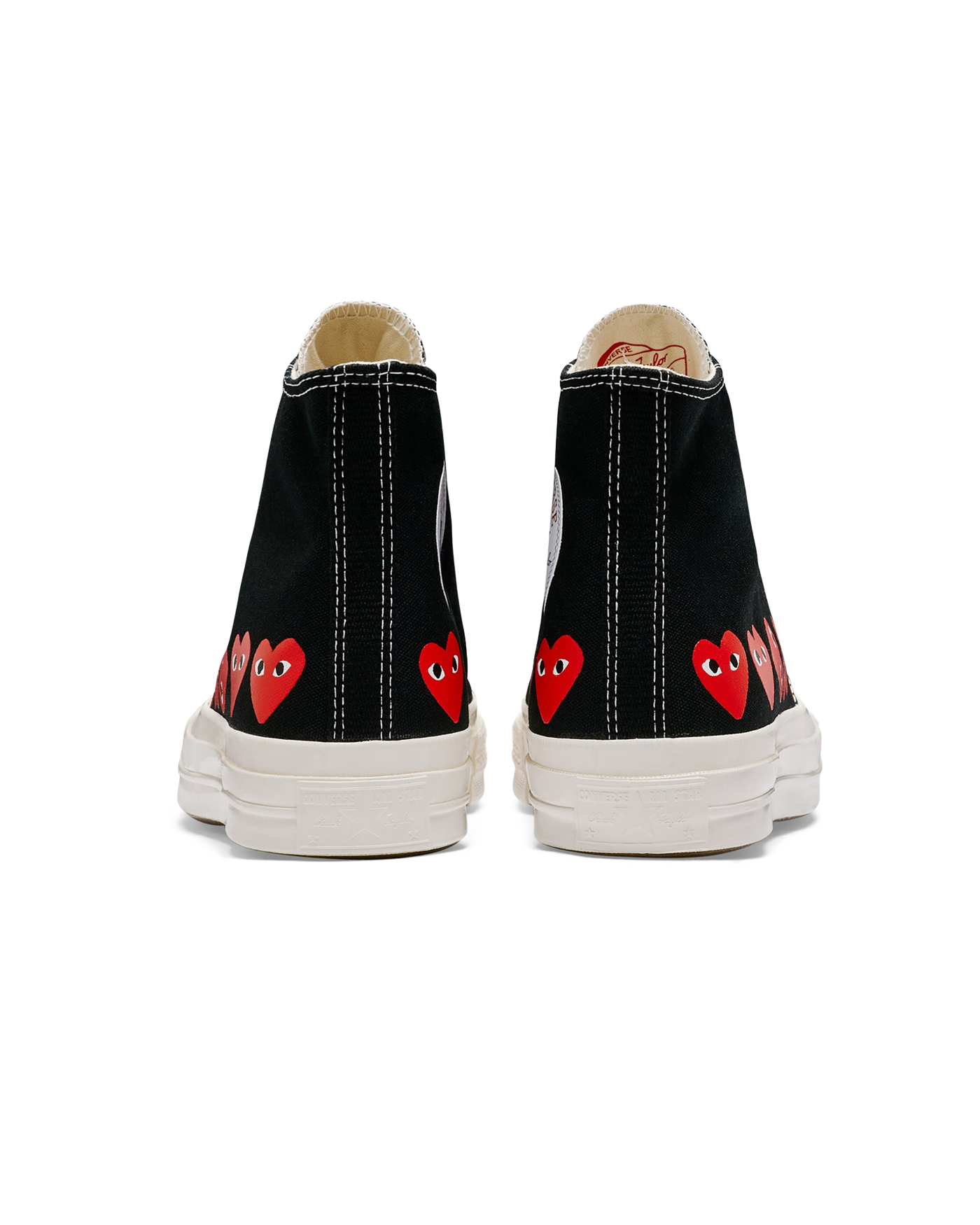 Sneakers Converse x Comme des Garçons Play noir multi-cœurs rouges dos