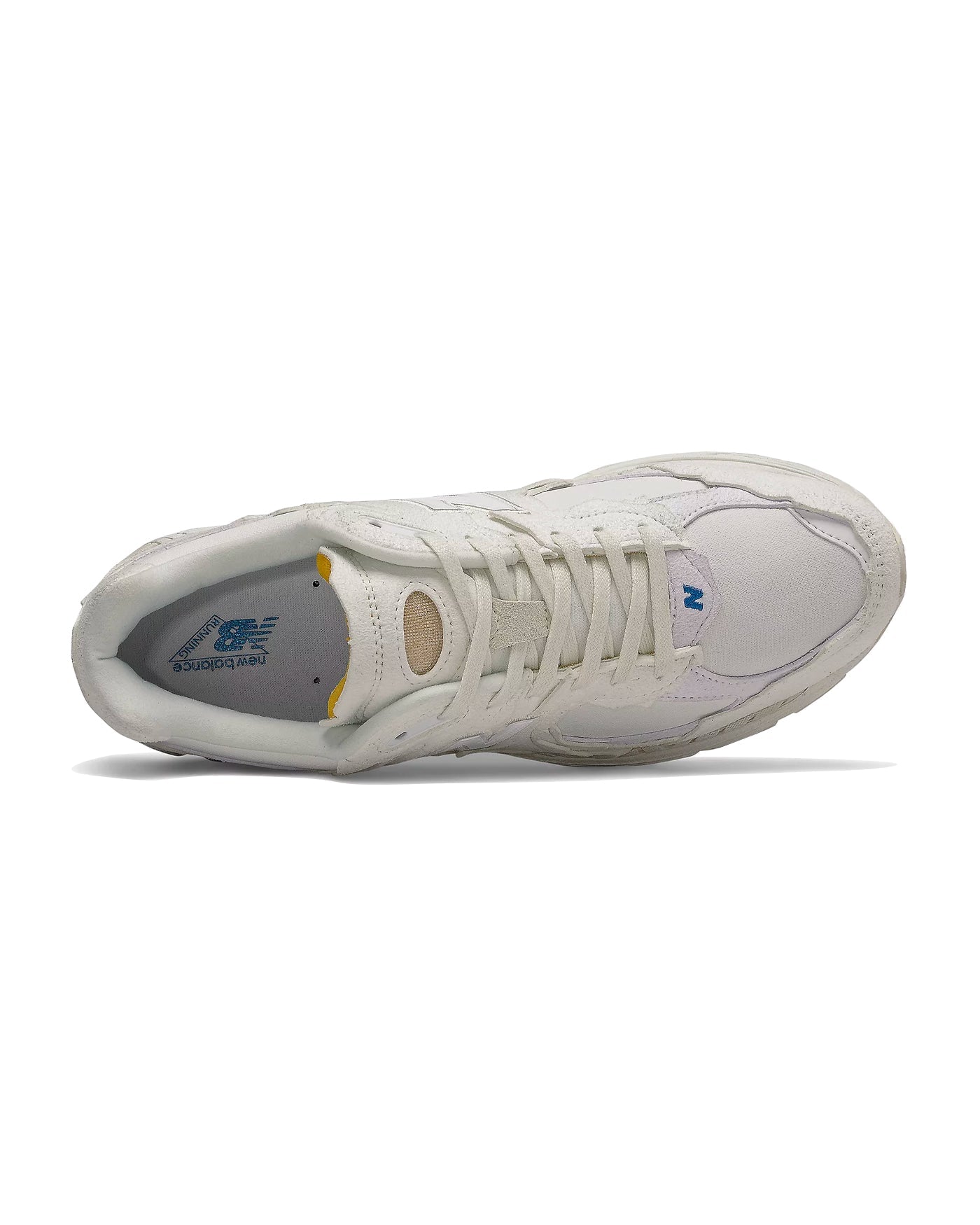 Sneakers New Balance 2002R blanc crème et beige vue du dessus