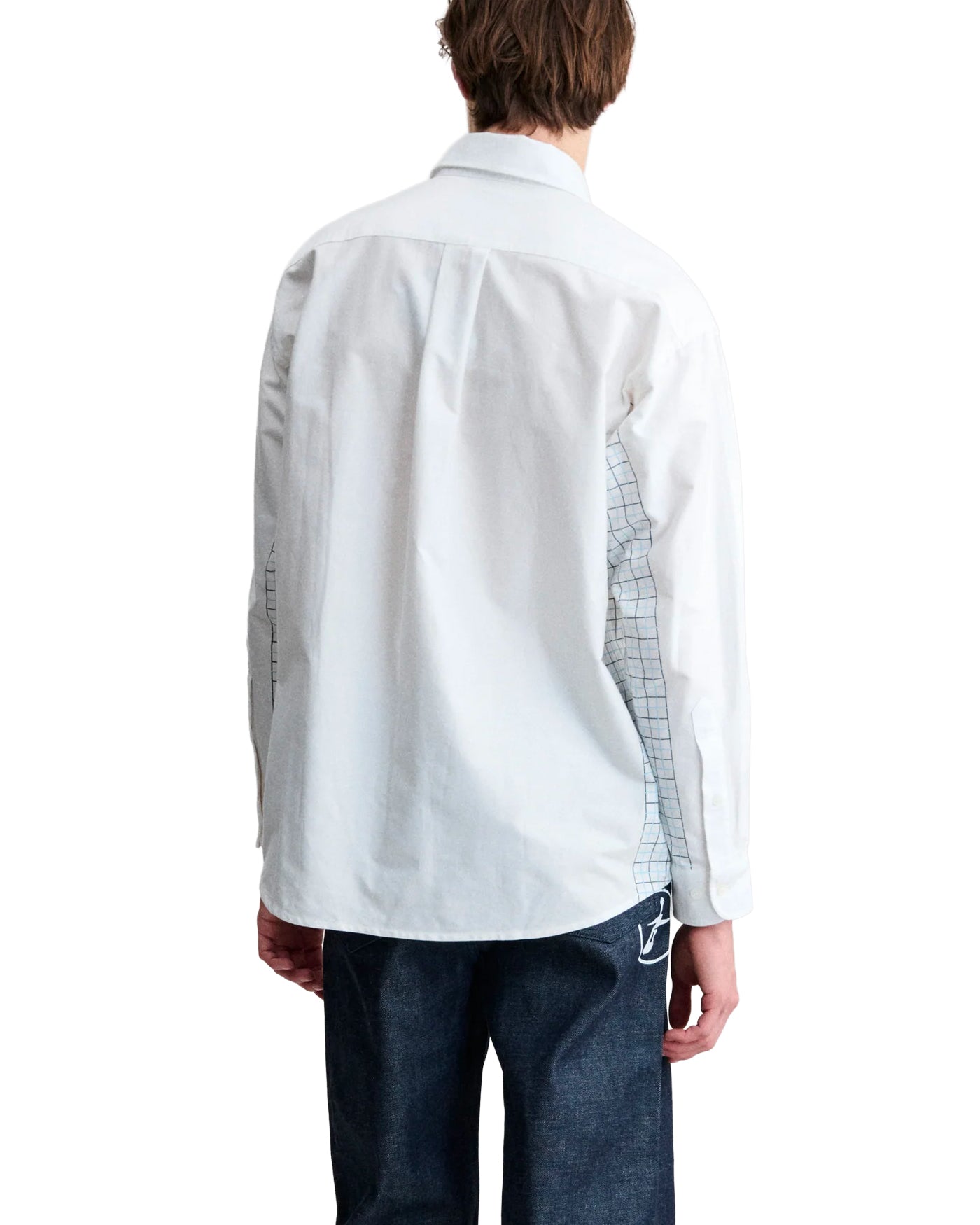 Chemise A.P.C. x Fragment blanche avec panneau carreaux, vue dos