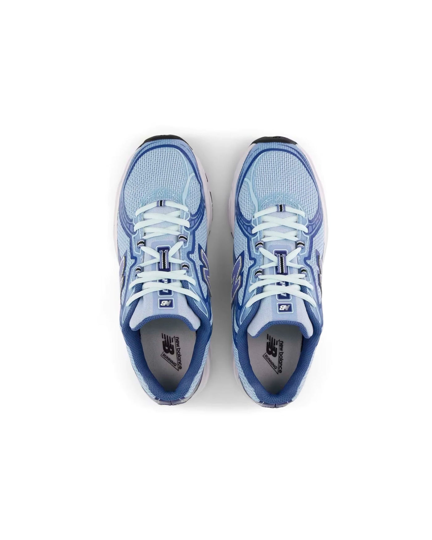 Sneakers New Balance 740 bleu ciel et bleu cobalt vue du dessus