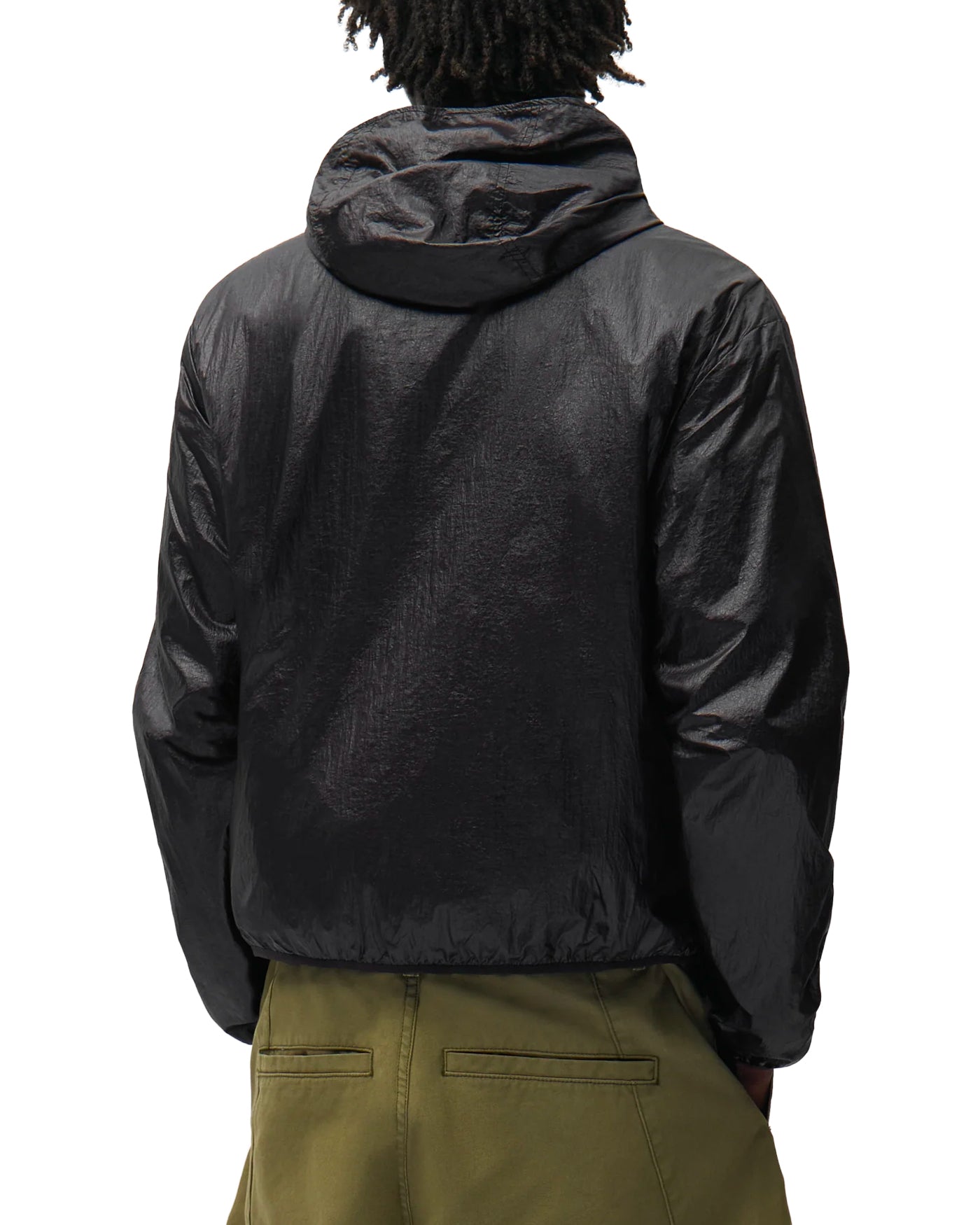 Veste nylon brillant à capuche Arte Antwerp coloris noir dos homme