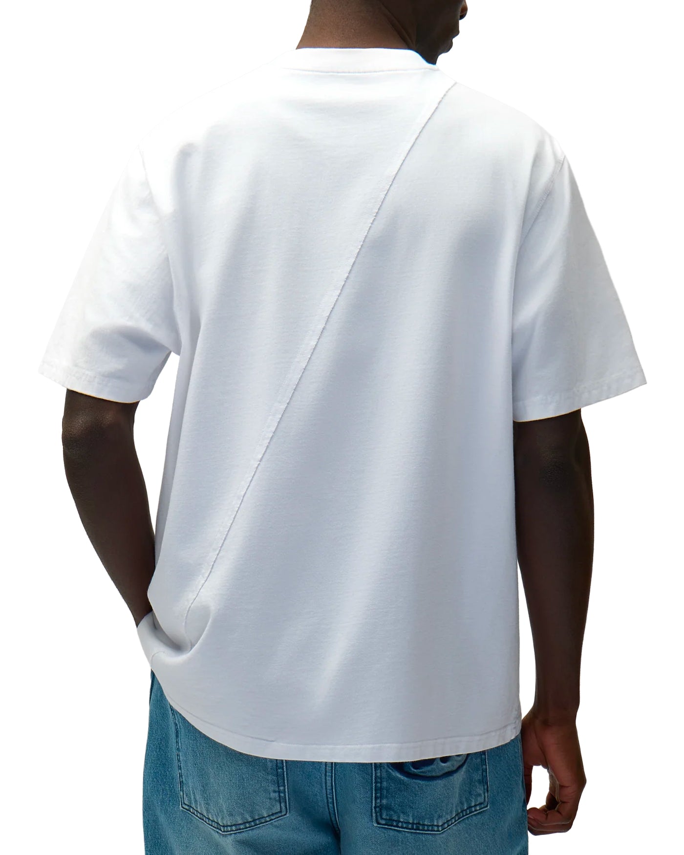T-shirt Arte Antwerp Circle Logo blanc couture diagonale dos