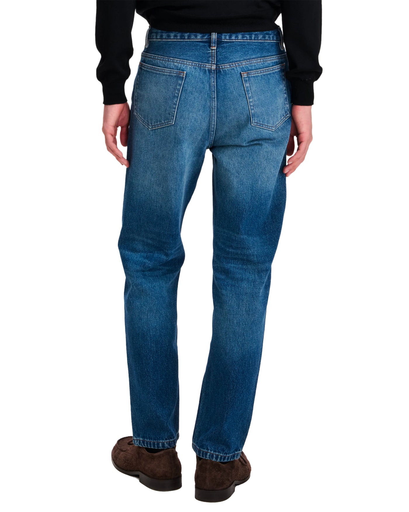 Jeans A.P.C Martin 90's indigo délavé porté sur mannequin dos
