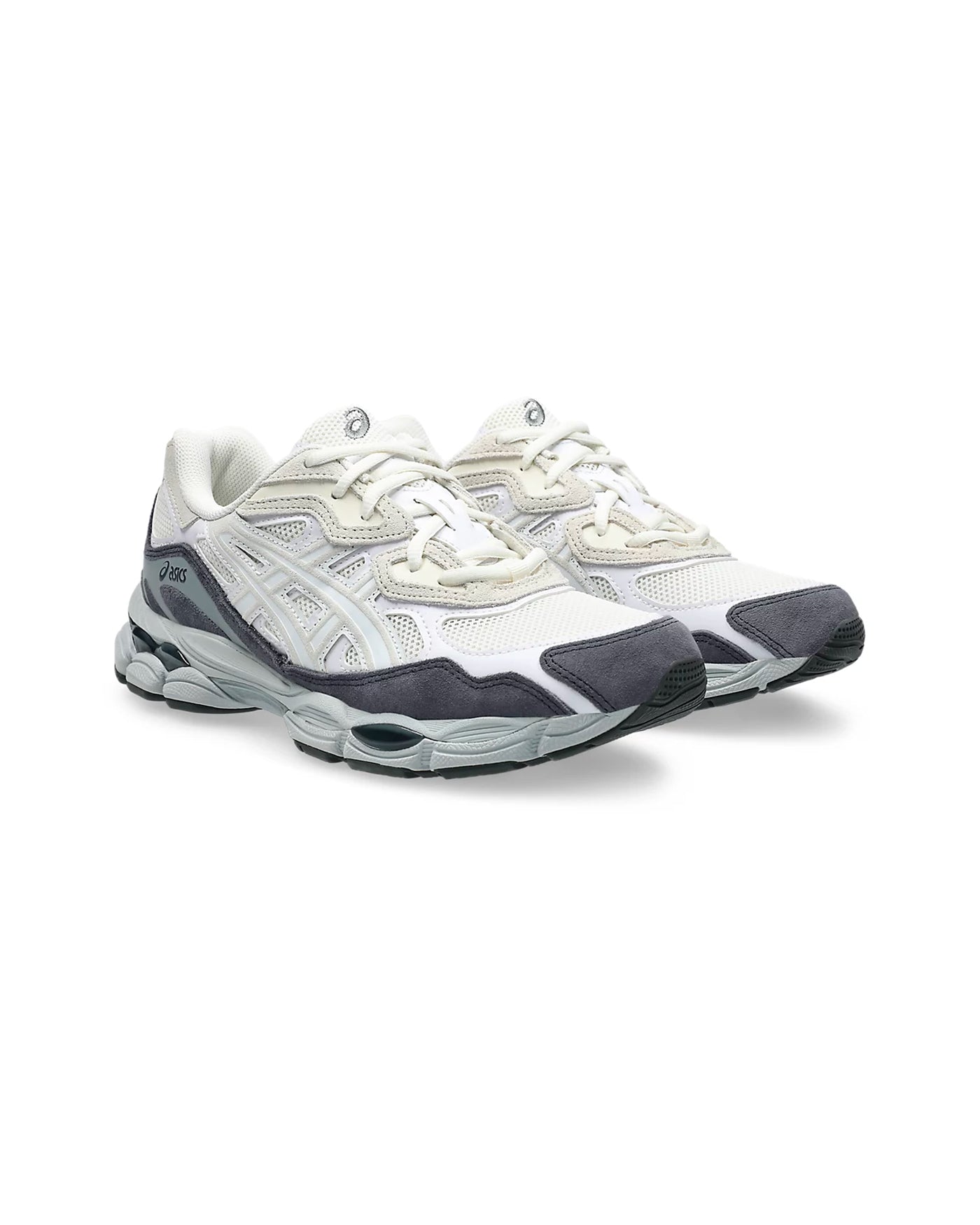 Sneakers Asics GEL-NYC Cream White blanc et gris ardoise face