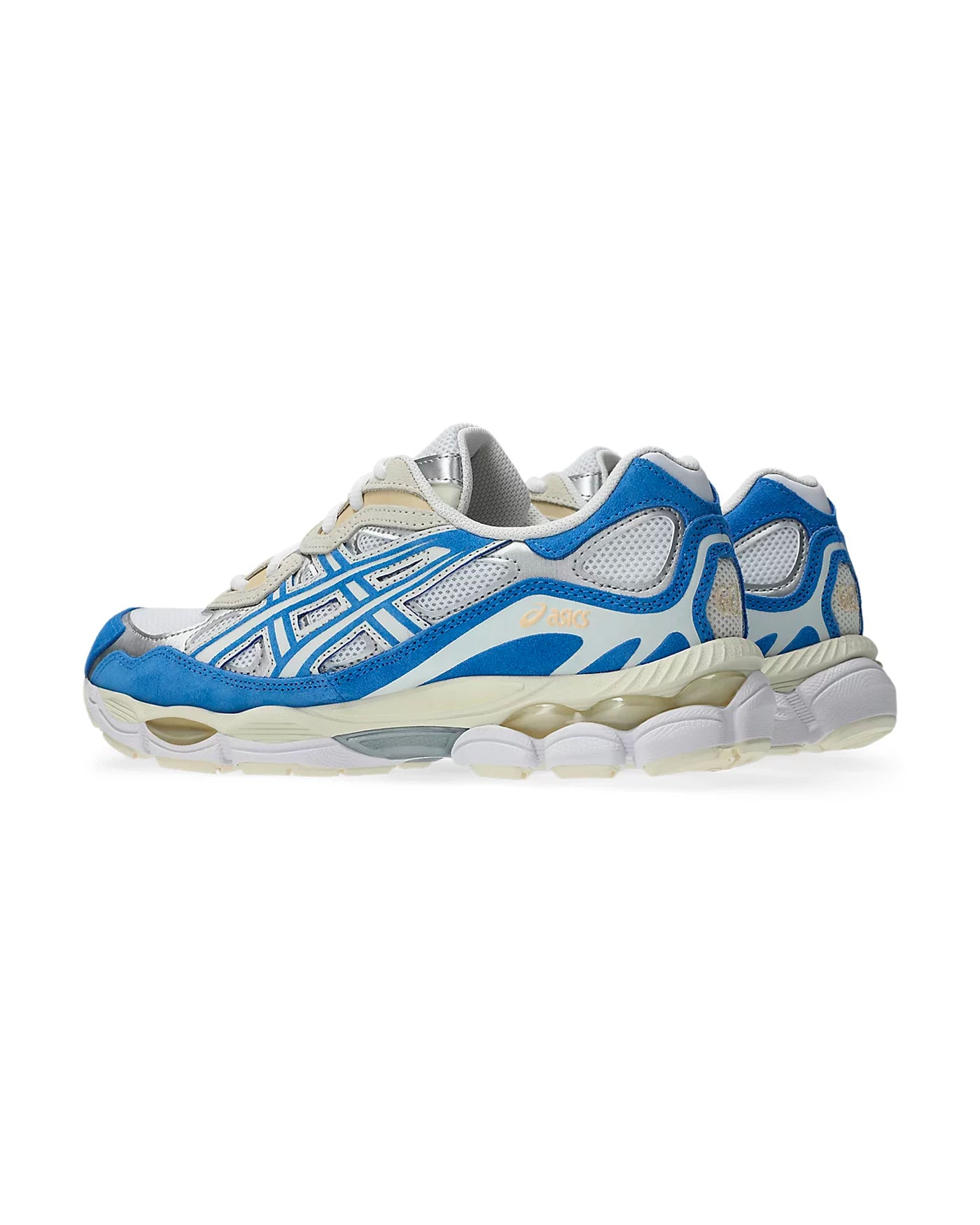 Sneakers Asics Gel-NYC White Blue Coast bleu vif et blanc profil droit
