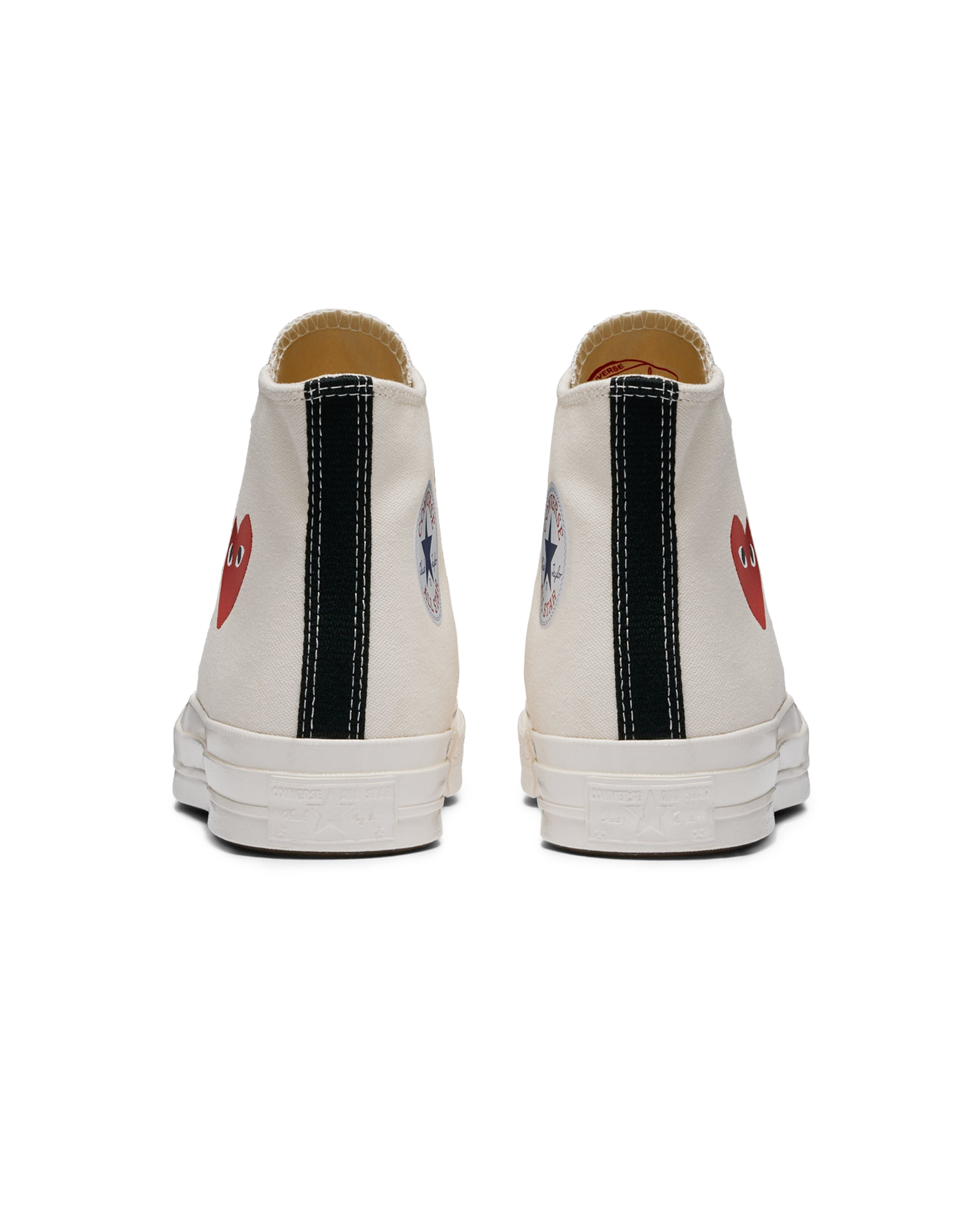 Sneakers Comme Des Garçons Play CT70 blanches coeur rouge hi-top dos