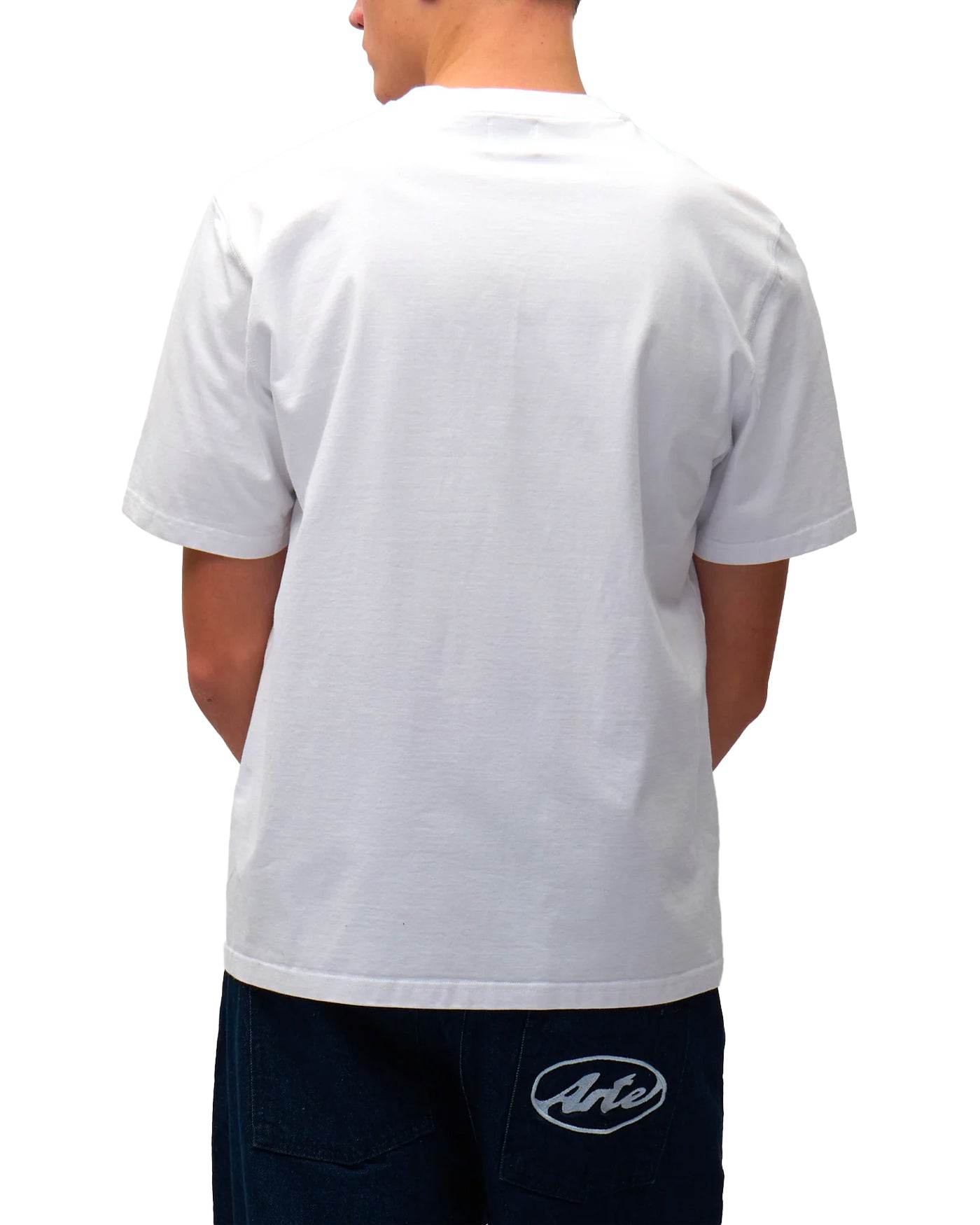 T-shirt Arte Antwerp blanc uni manches courtes col rond vue dos
