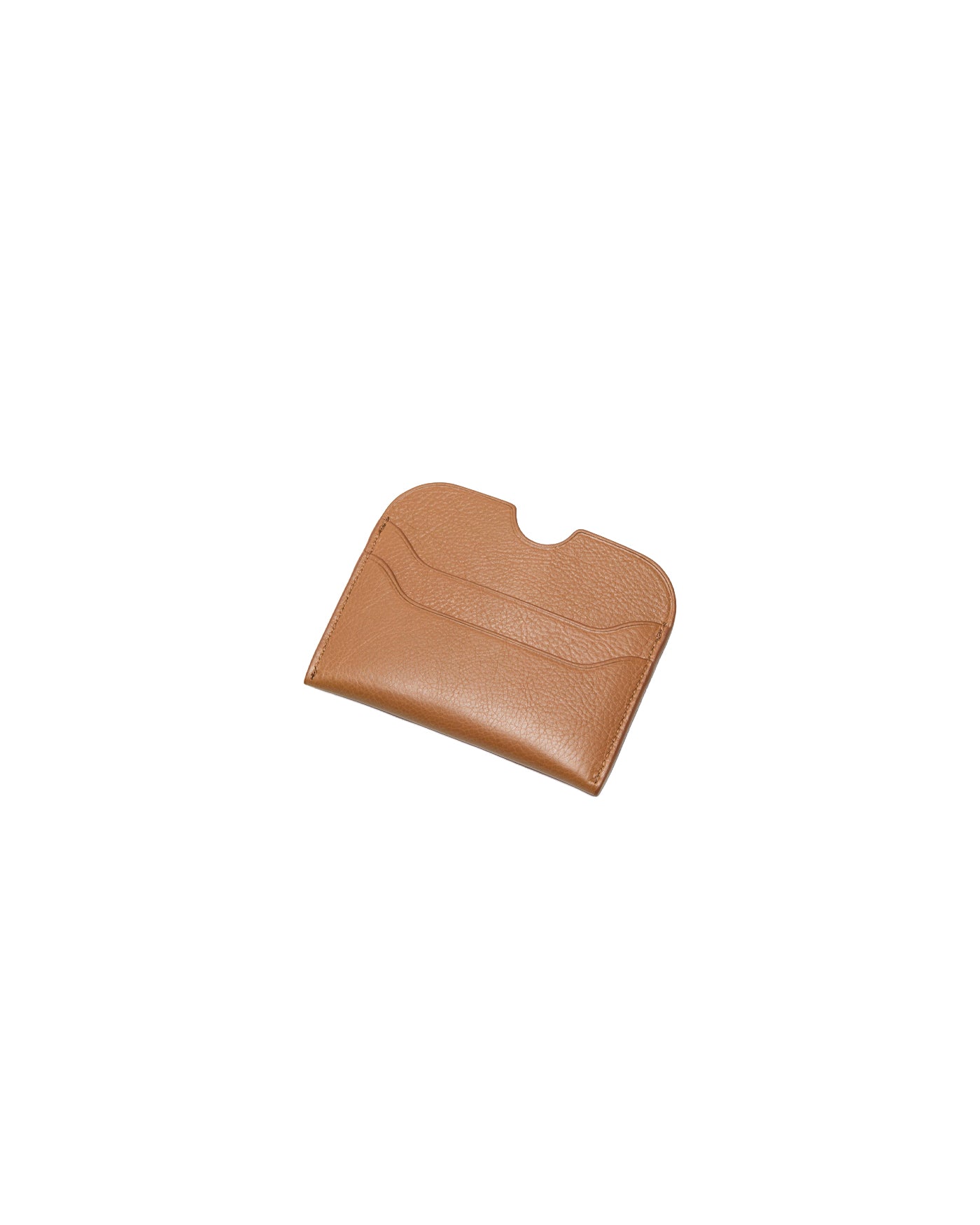 Porte-cartes Acne Studios cuir grainé caramel brun vue dos sans logo