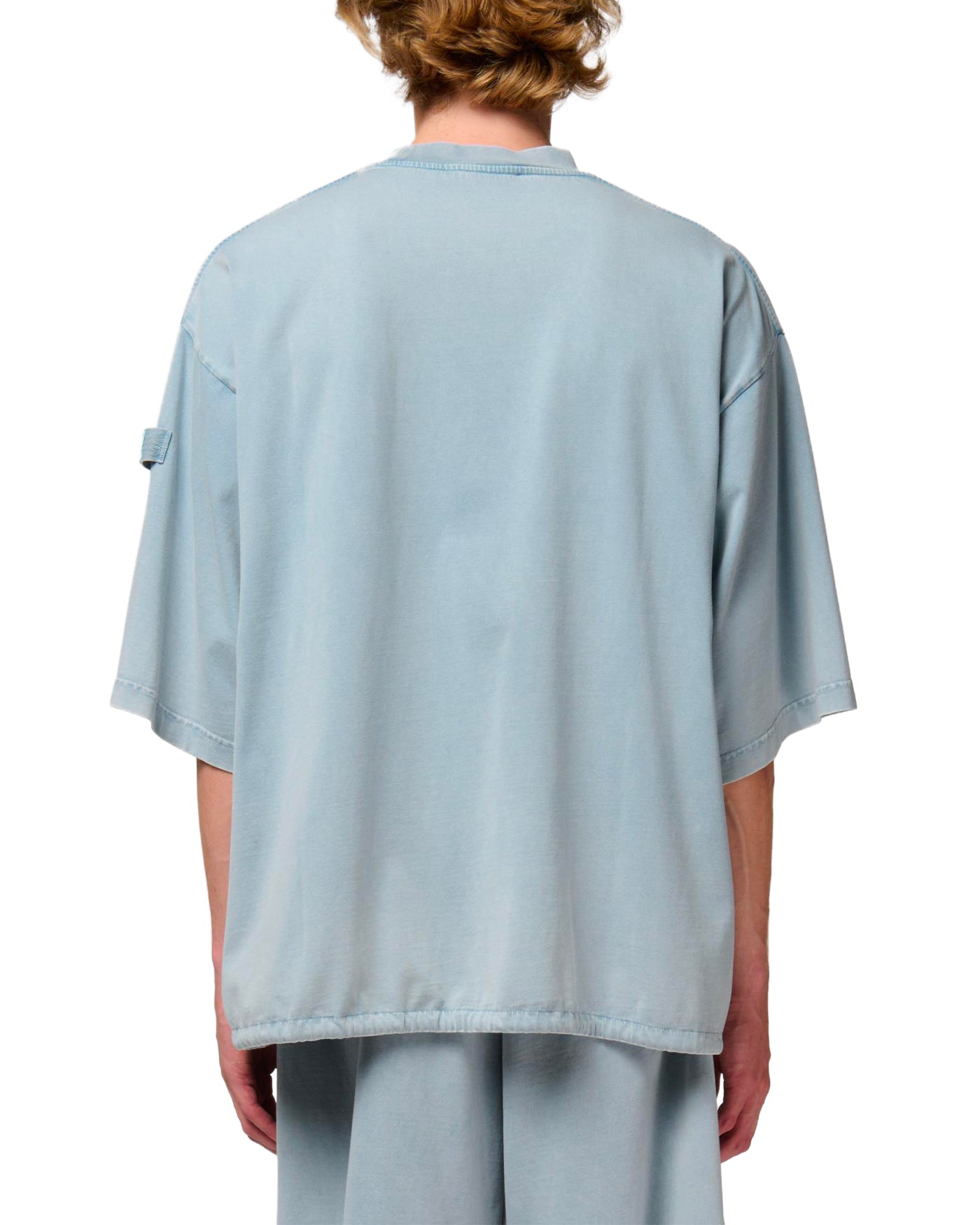 T-shirt Marni bleu ciel oversize délavé col montant dos porté