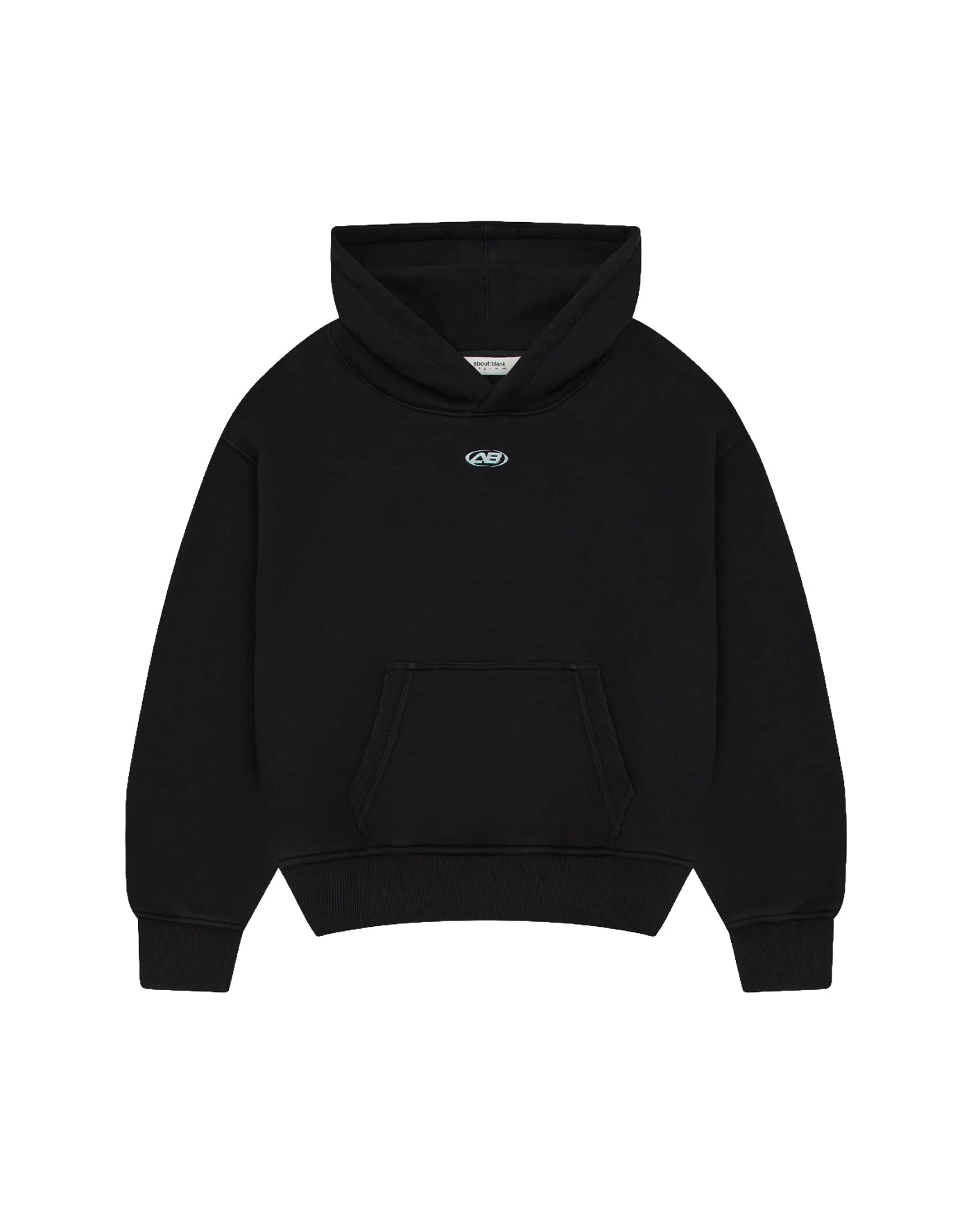 Sweat à capuche About:Blank Arc noir avec logo brodé vue face
