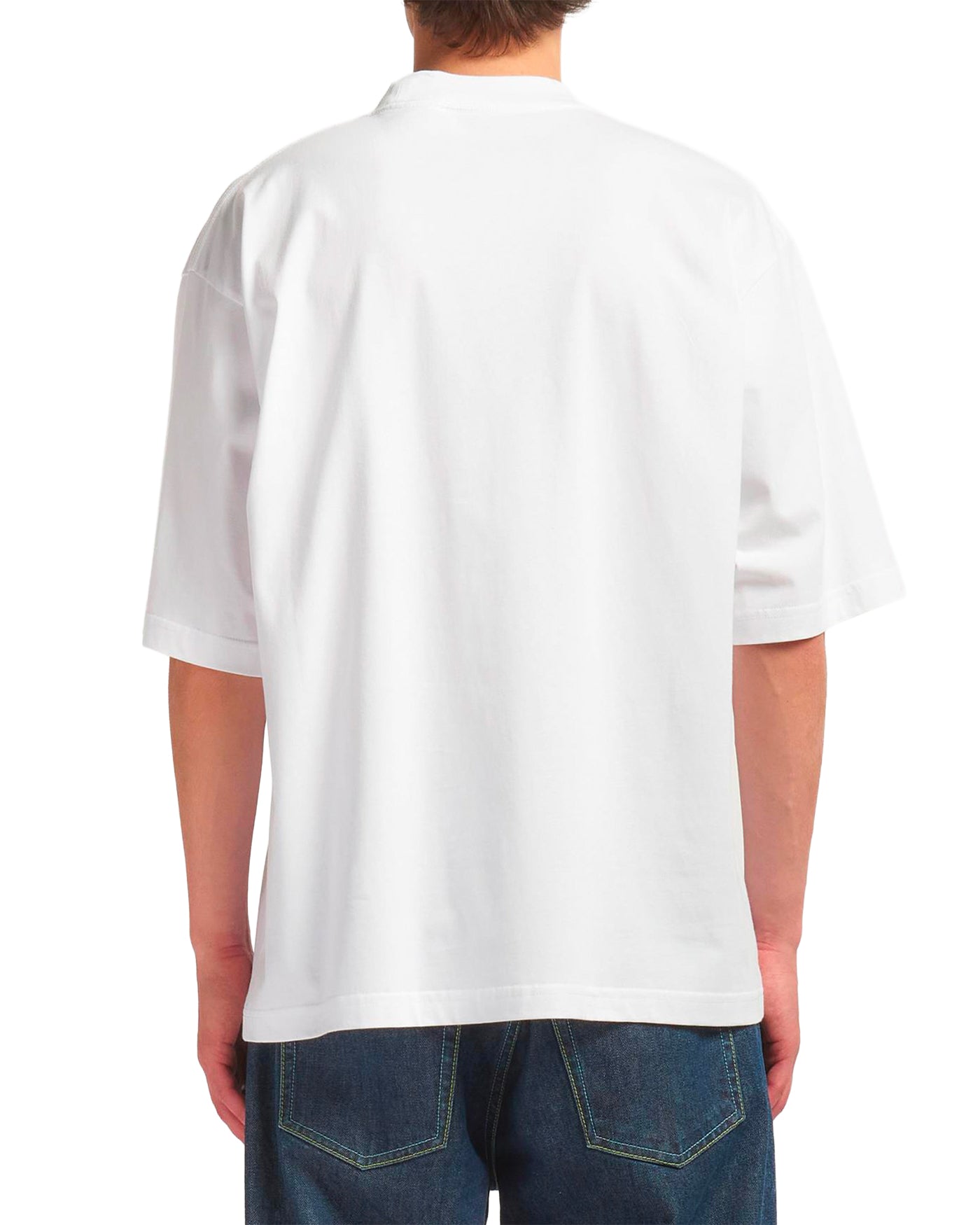 T-shirt Marni USCZ06 blanc oversize imprimé plage vue dos porté
