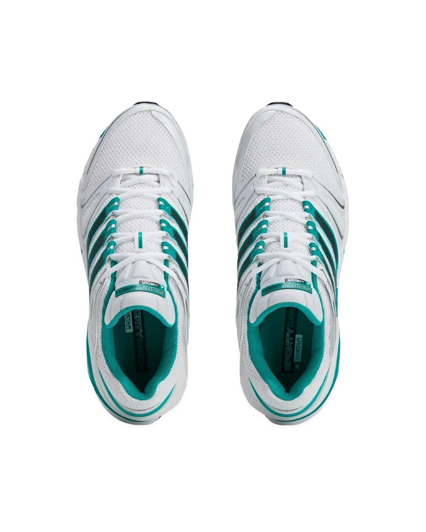 Sneakers Adidas Adistar Control Sporty & Rich blanc turquoise vue dessus