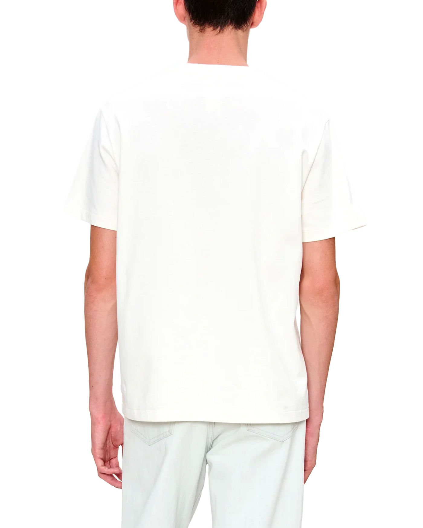 T-shirt A.P.C blanc patchwork géométrique, vue dos porté homme