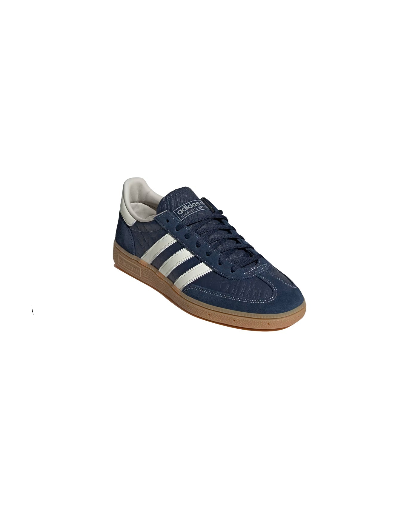 Sneakers Adidas Handball Spezial bleu indigo et crème semelle gum, face